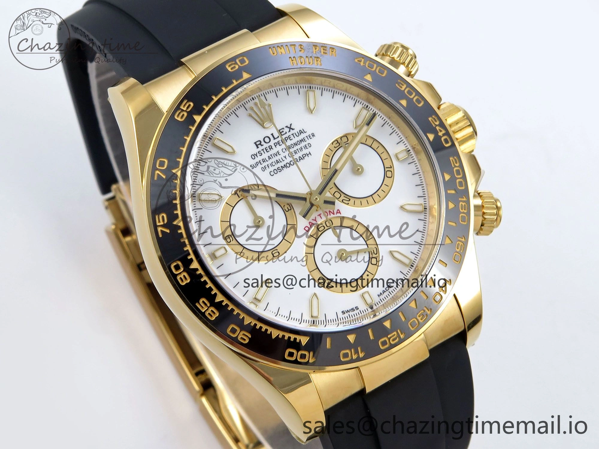 Daytona 126518 Clean YG 1:1 Best Edition White Dial on Oysterflex Rubber Strap DD4131