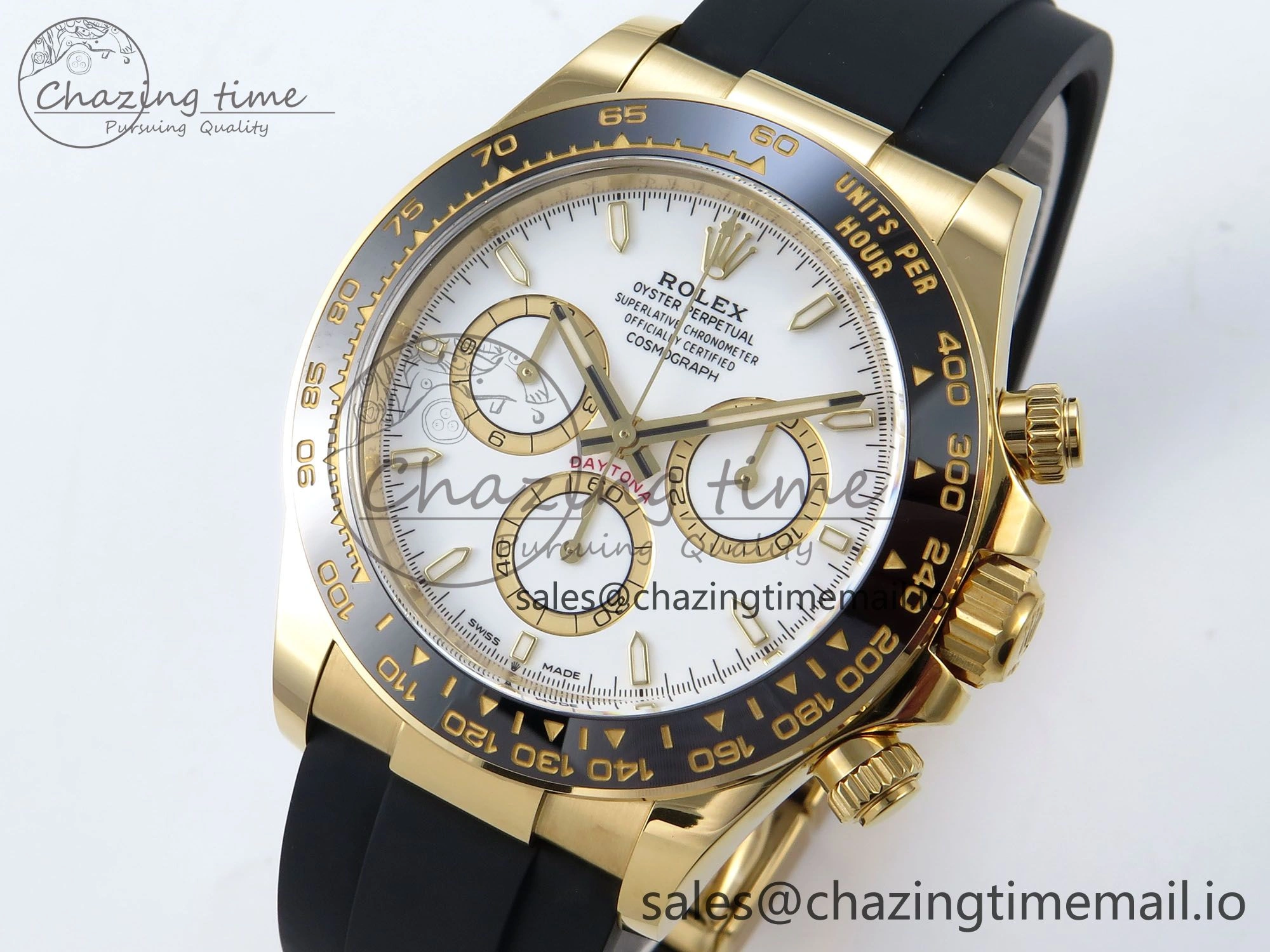 Daytona 126518 Clean YG 1:1 Best Edition White Dial on Oysterflex Rubber Strap DD4131