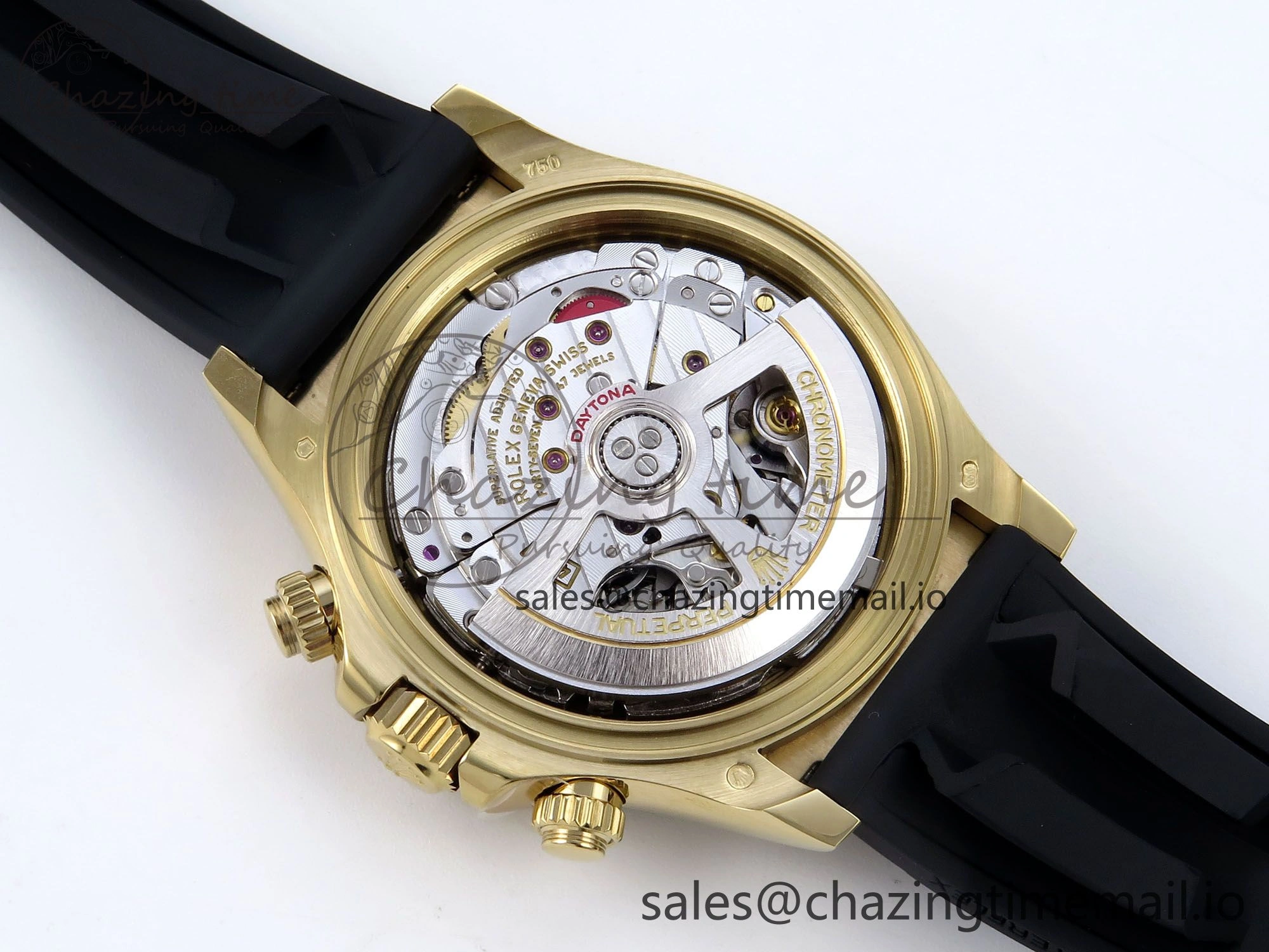 Daytona 126518 LN QF+ 1:1 Best Edition 904L Steel YG Dial on Black Rubber Strap SH4131
