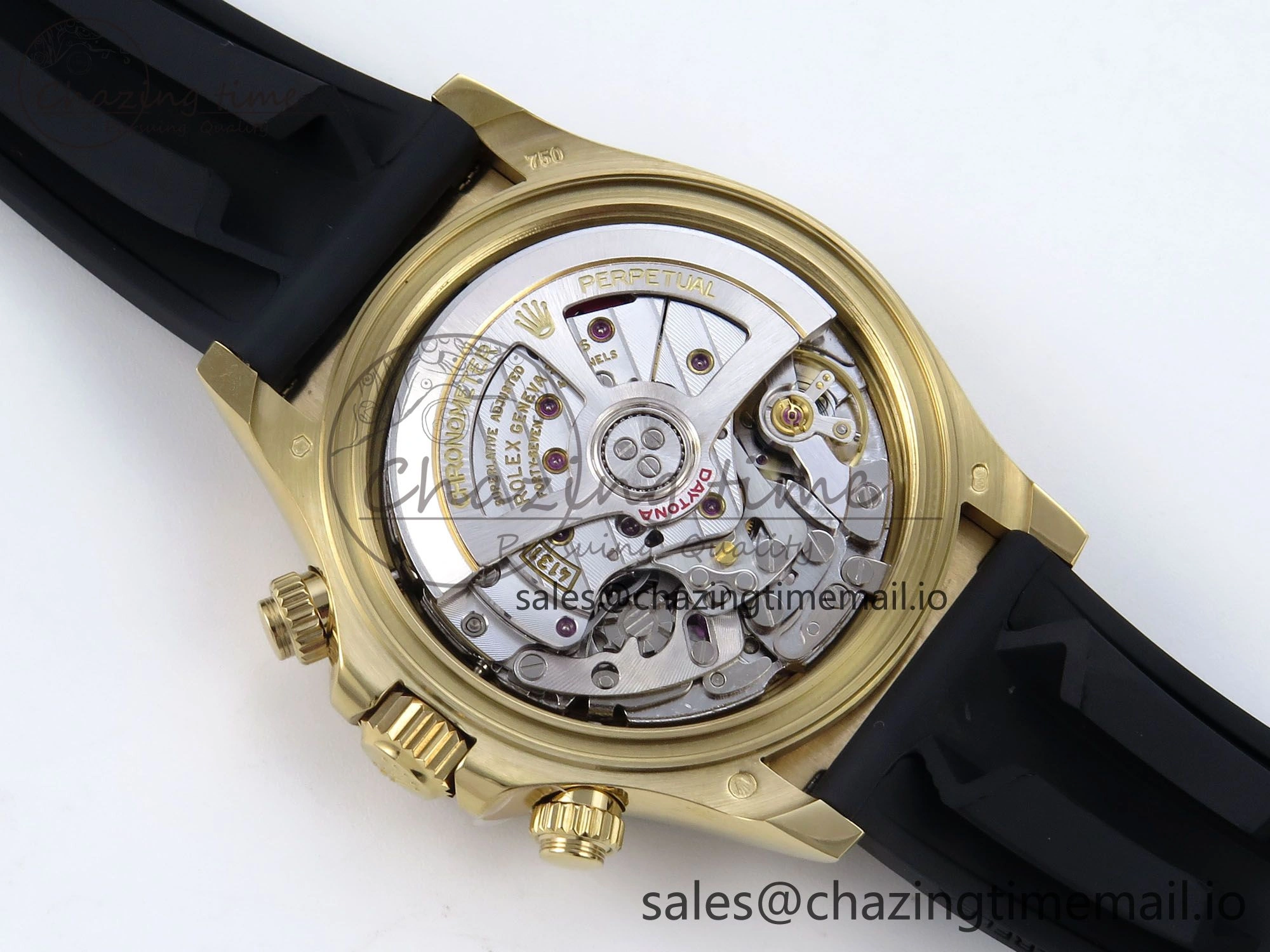 Daytona 126518 LN QF+ 1:1 Best Edition 904L Steel YG Dial on Black Rubber Strap SH4131