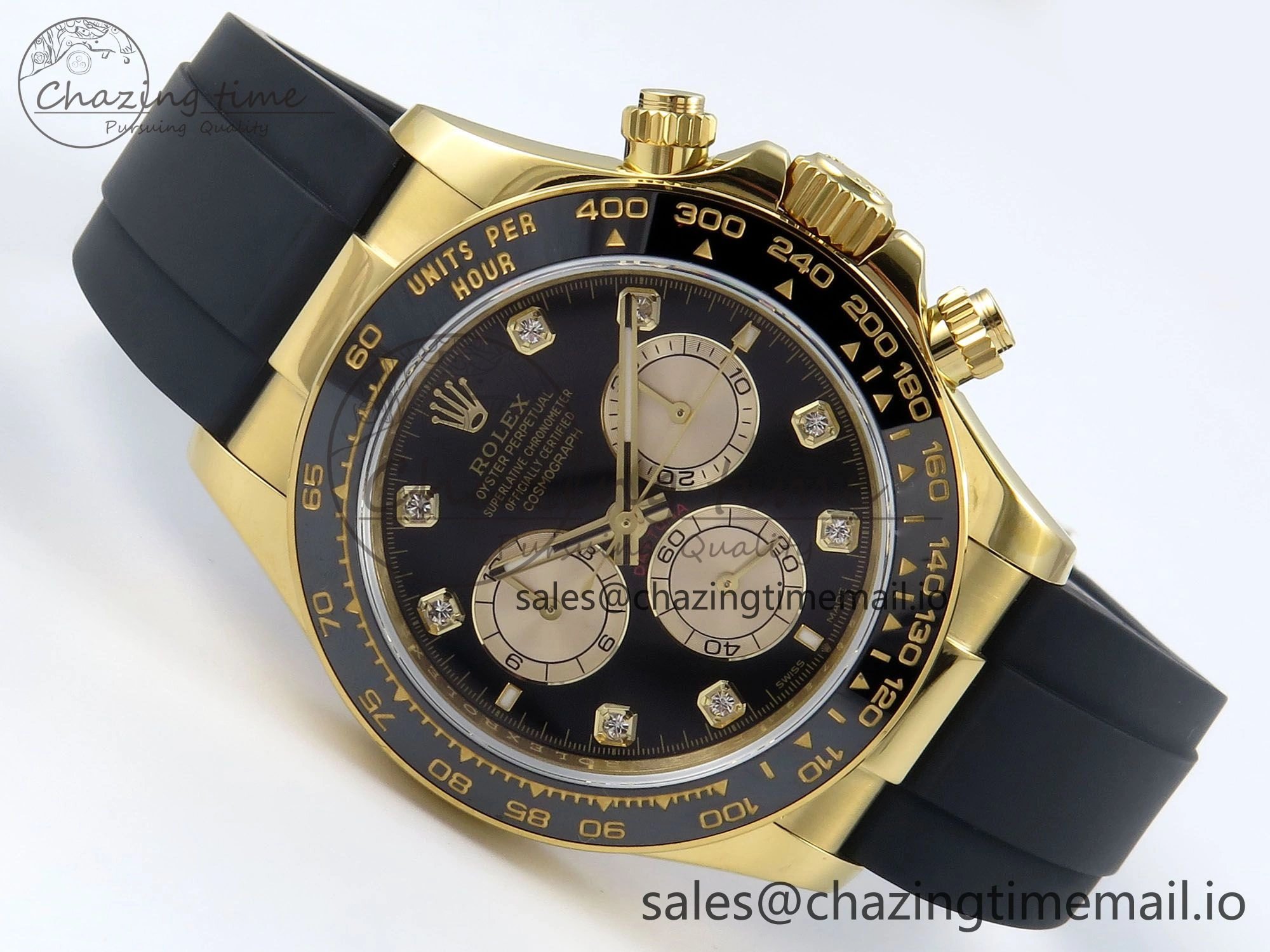 Daytona 126518 QF 1:1 Best Edition Black YG Diamonds Dial on Oysterflex Strap QF4131 V10