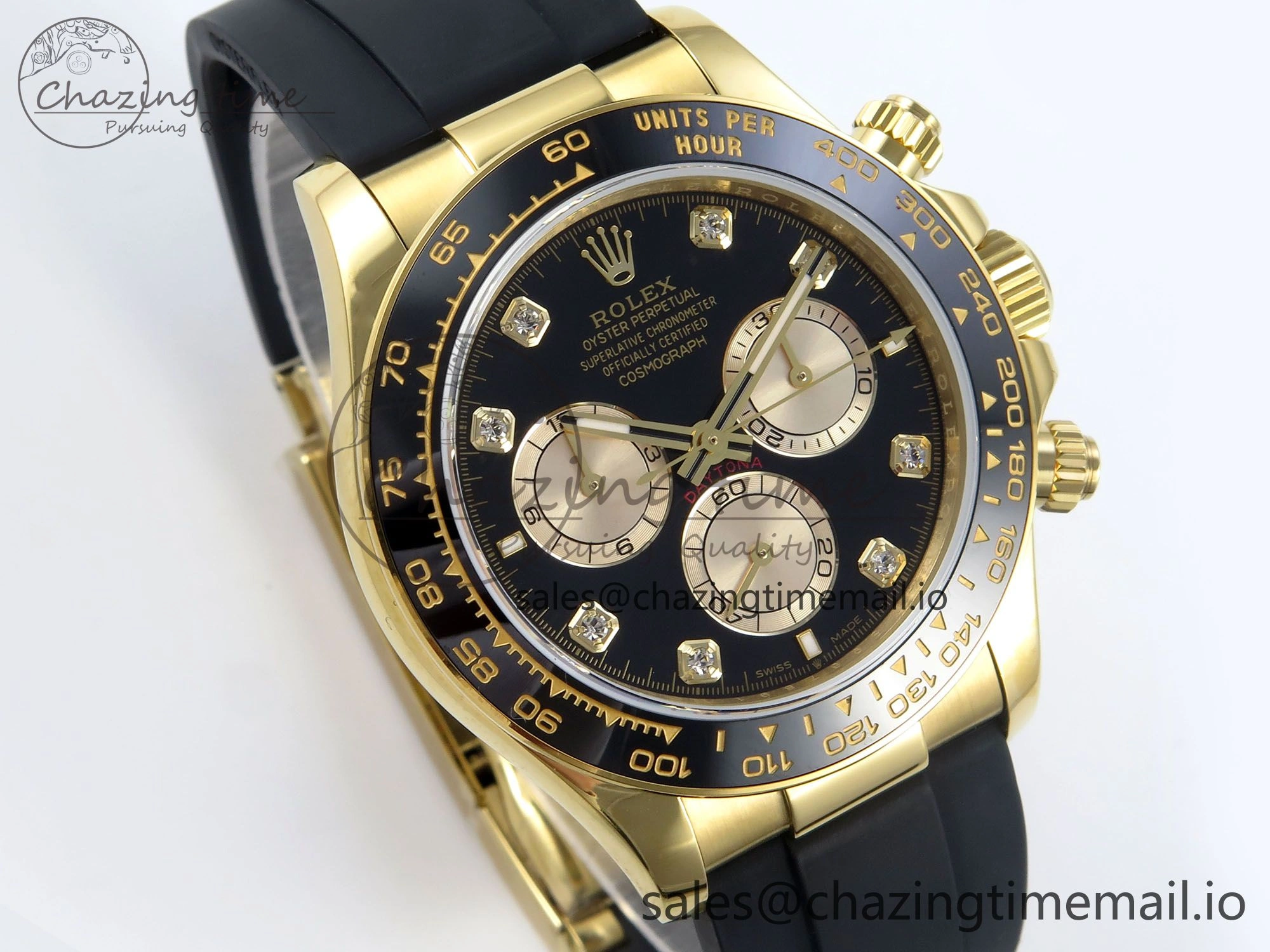 Daytona 126518 QF 1:1 Best Edition Black YG Diamonds Dial on Oysterflex Strap QF4131 V10