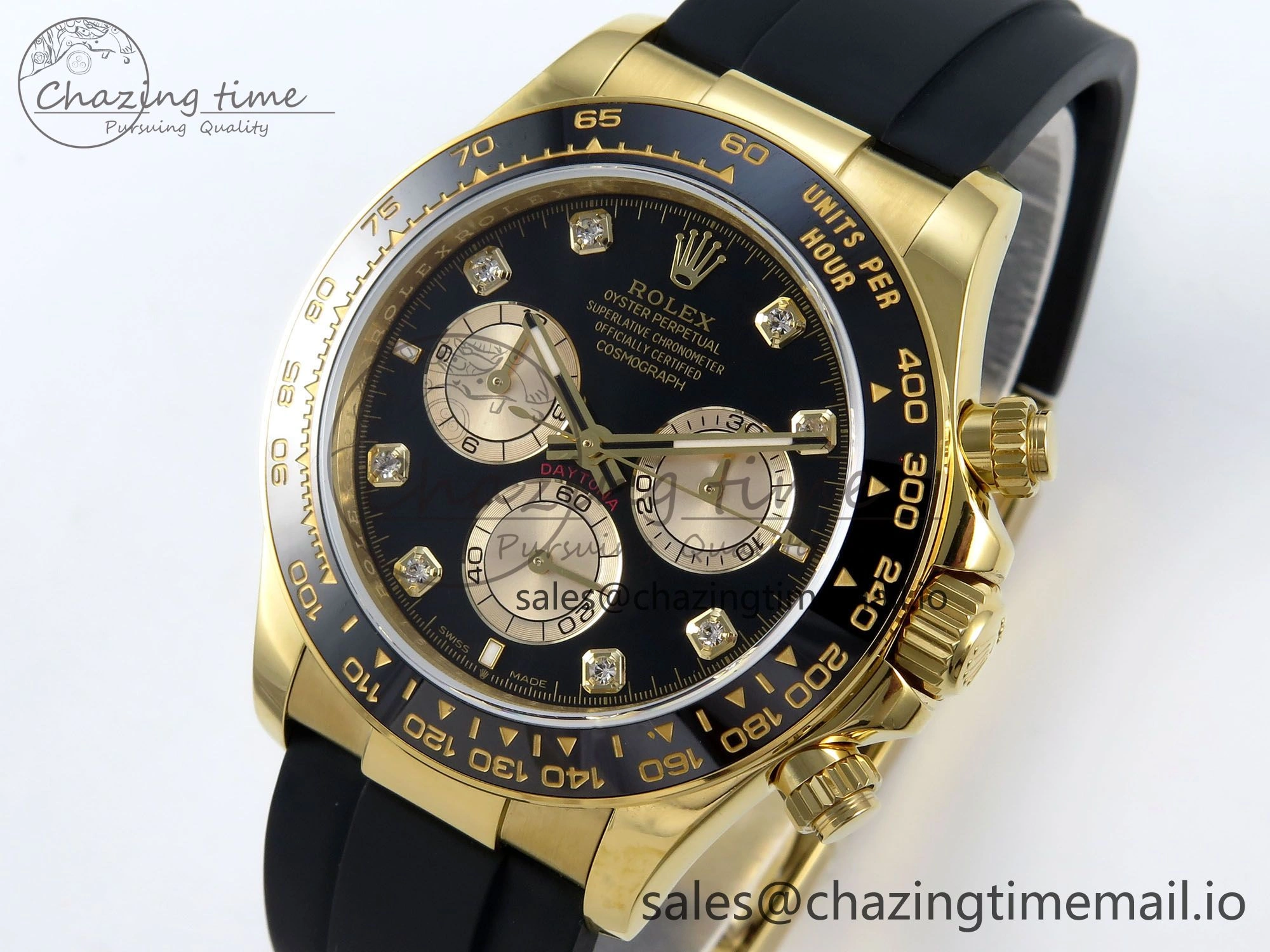 Daytona 126518 QF 1:1 Best Edition Black YG Diamonds Dial on Oysterflex Strap QF4131 V10