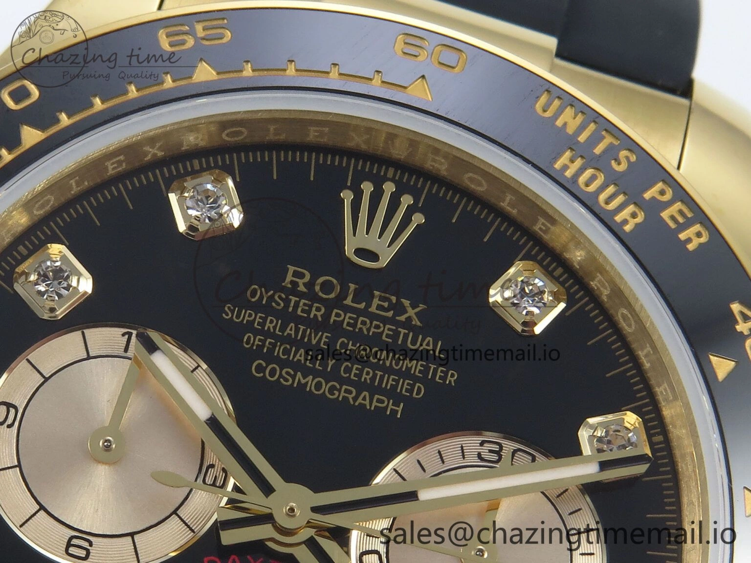 Daytona 126518 QF 1:1 Best Edition Black YG Diamonds Dial on Oysterflex Strap QF4131 V10