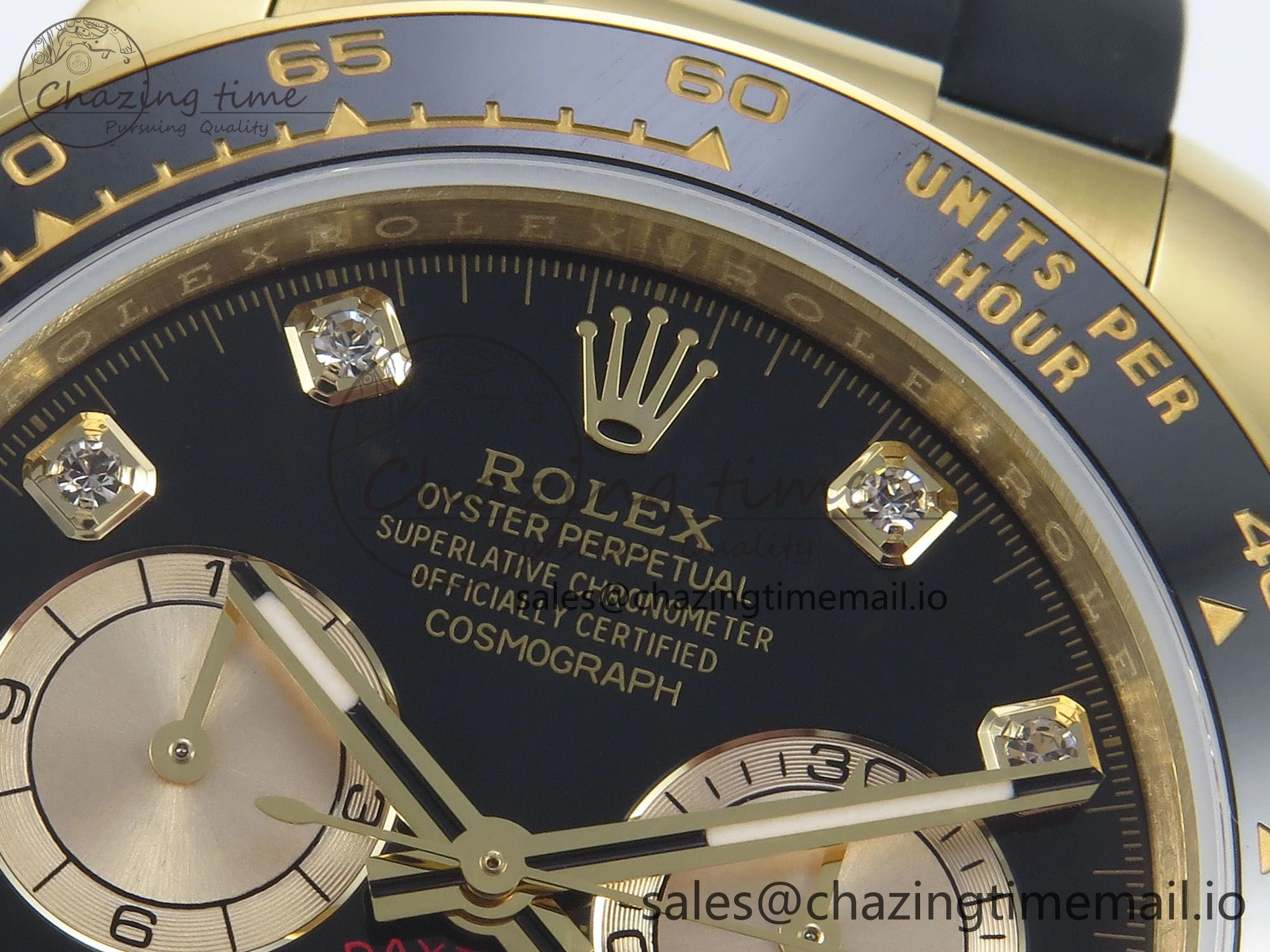 Daytona 126518 QF 1:1 Best Edition Black YG Diamonds Dial on Oysterflex Strap QF4131 V10