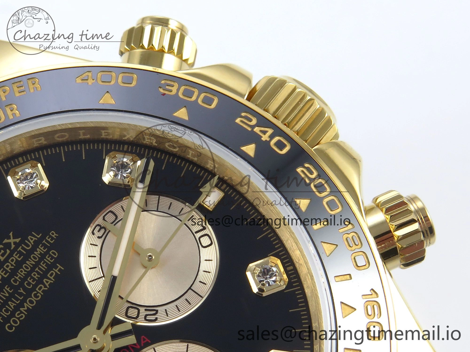 Daytona 126518 QF 1:1 Best Edition Black YG Diamonds Dial on Oysterflex Strap QF4131 V10