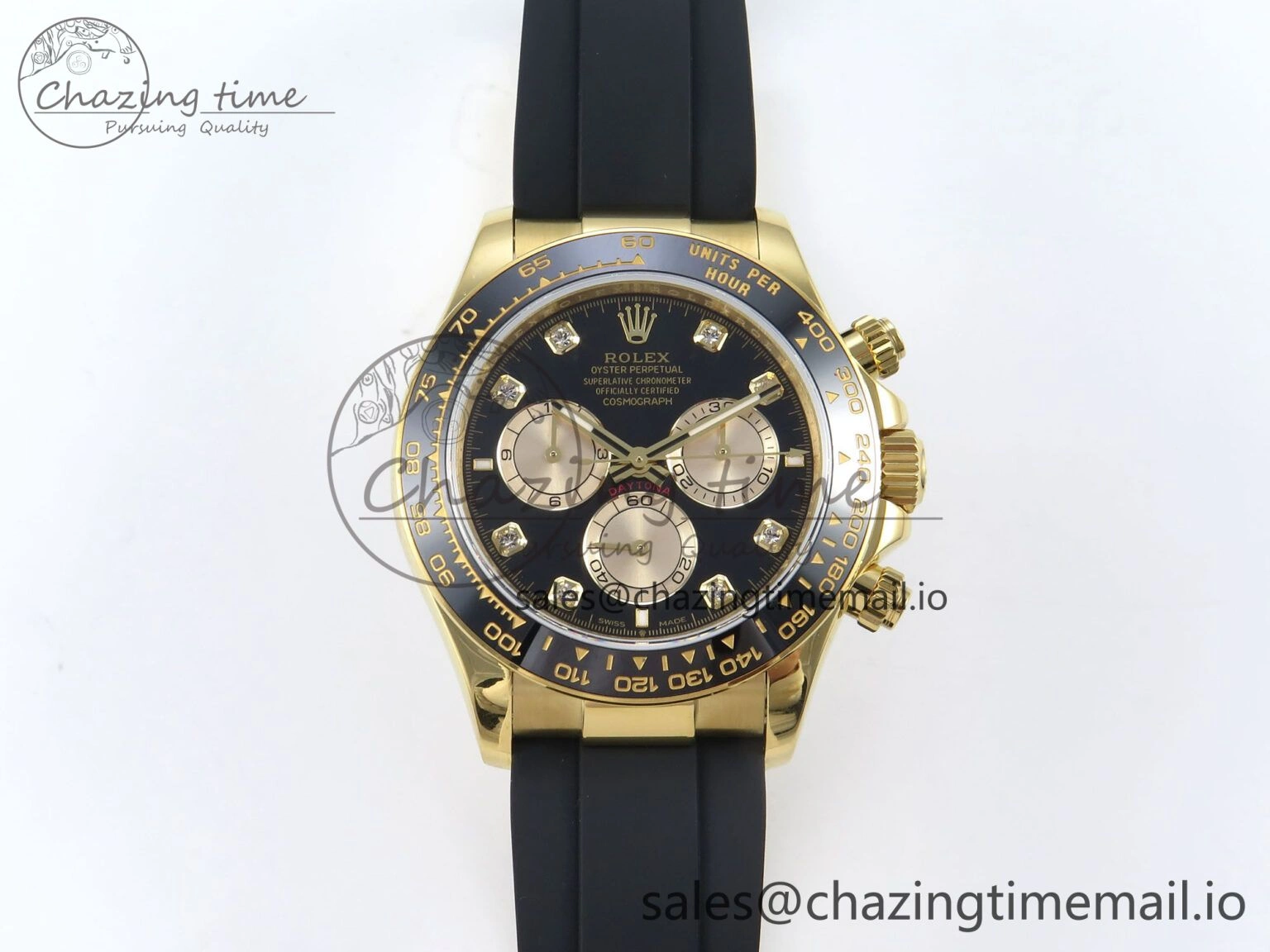 Daytona 126518 QF 1:1 Best Edition Black YG Diamonds Dial on Oysterflex Strap QF4131 V10