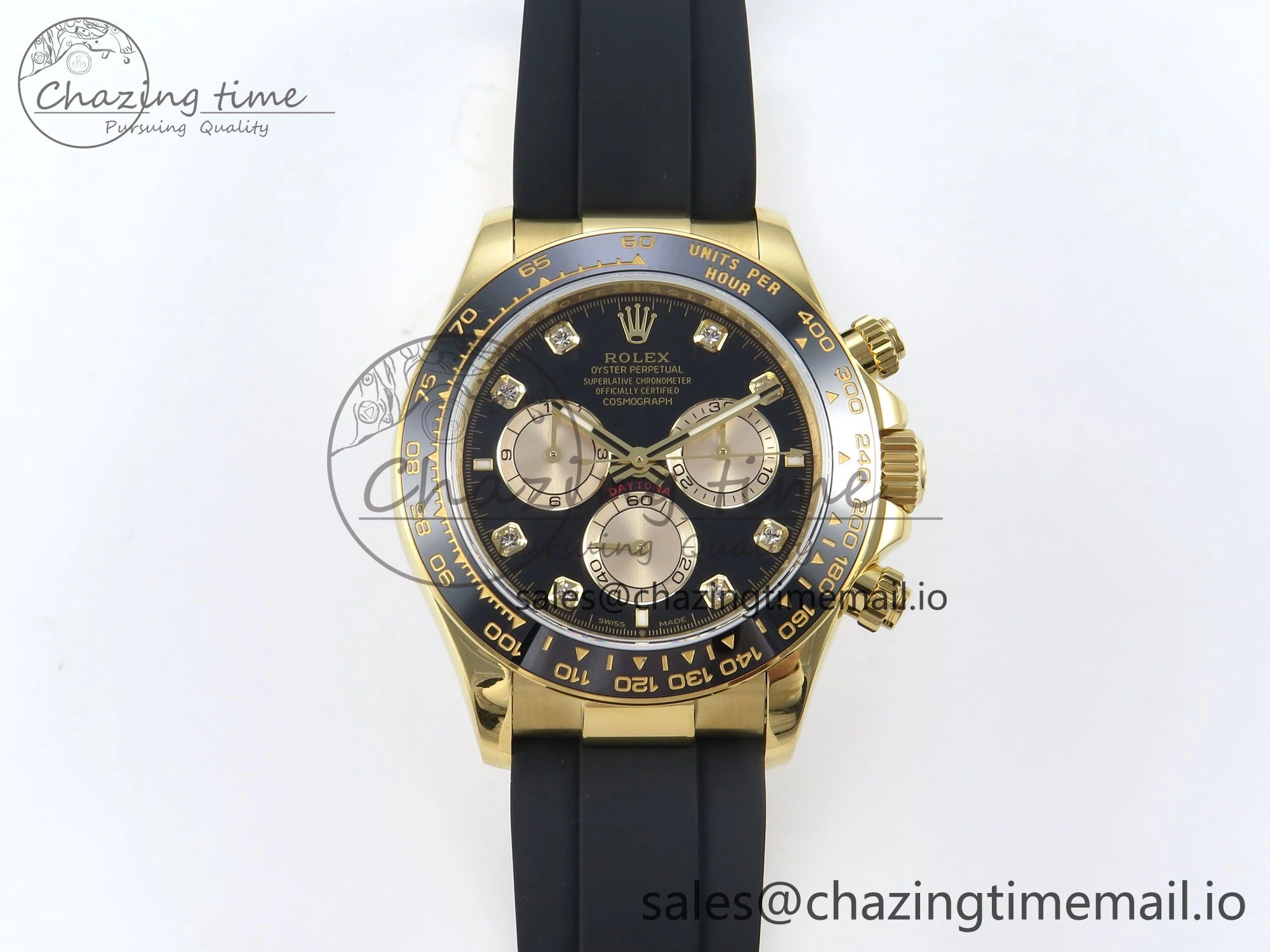 Daytona 126518 QF 1:1 Best Edition Black YG Diamonds Dial on Oysterflex Strap QF4131 V10