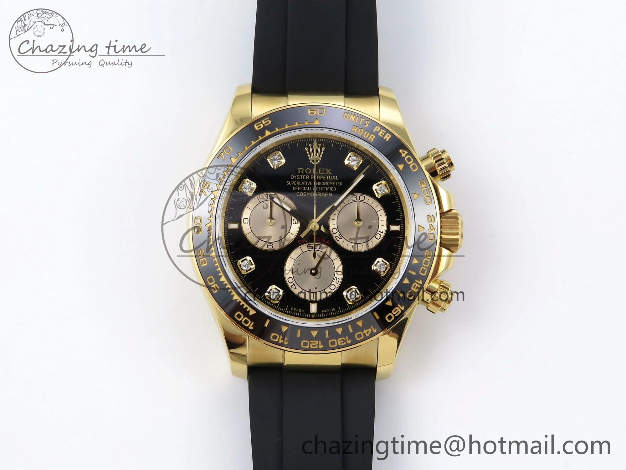 Daytona 126518 QF 1:1 Best Edition Black YG Diamonds Dial on Oysterflex Strap SH4131 V5