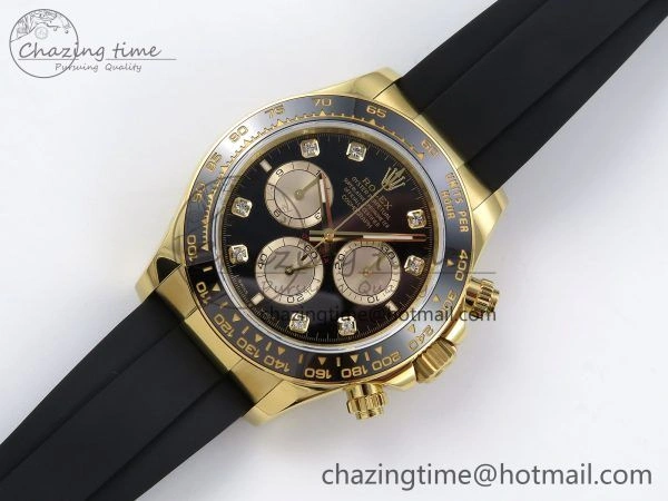 Daytona 126518 QF 1:1 Best Edition Black YG Diamonds Dial on Oysterflex Strap SH4131 V5