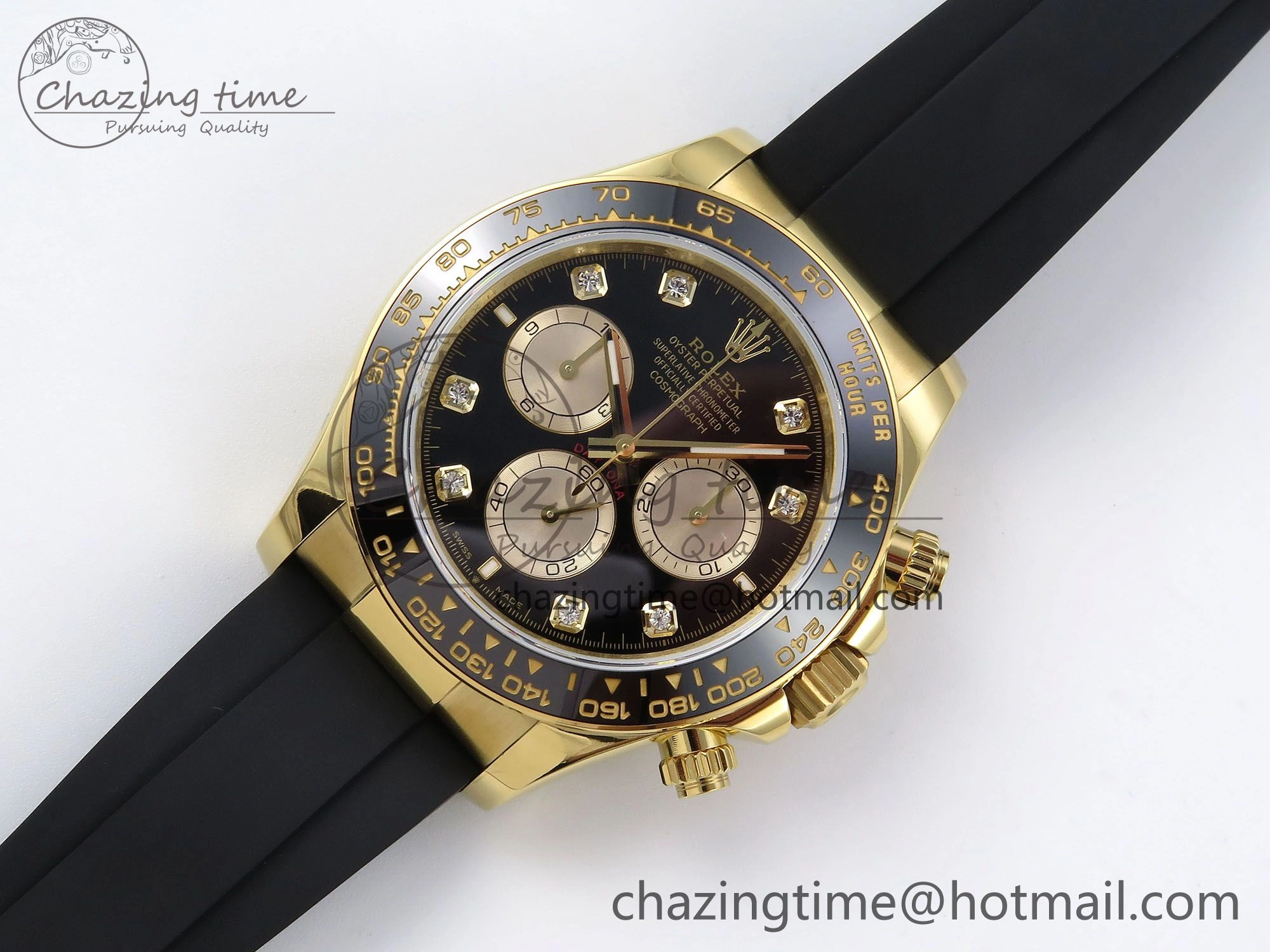 Daytona 126518 QF 1:1 Best Edition Black YG Diamonds Dial on Oysterflex Strap SH4131 V5