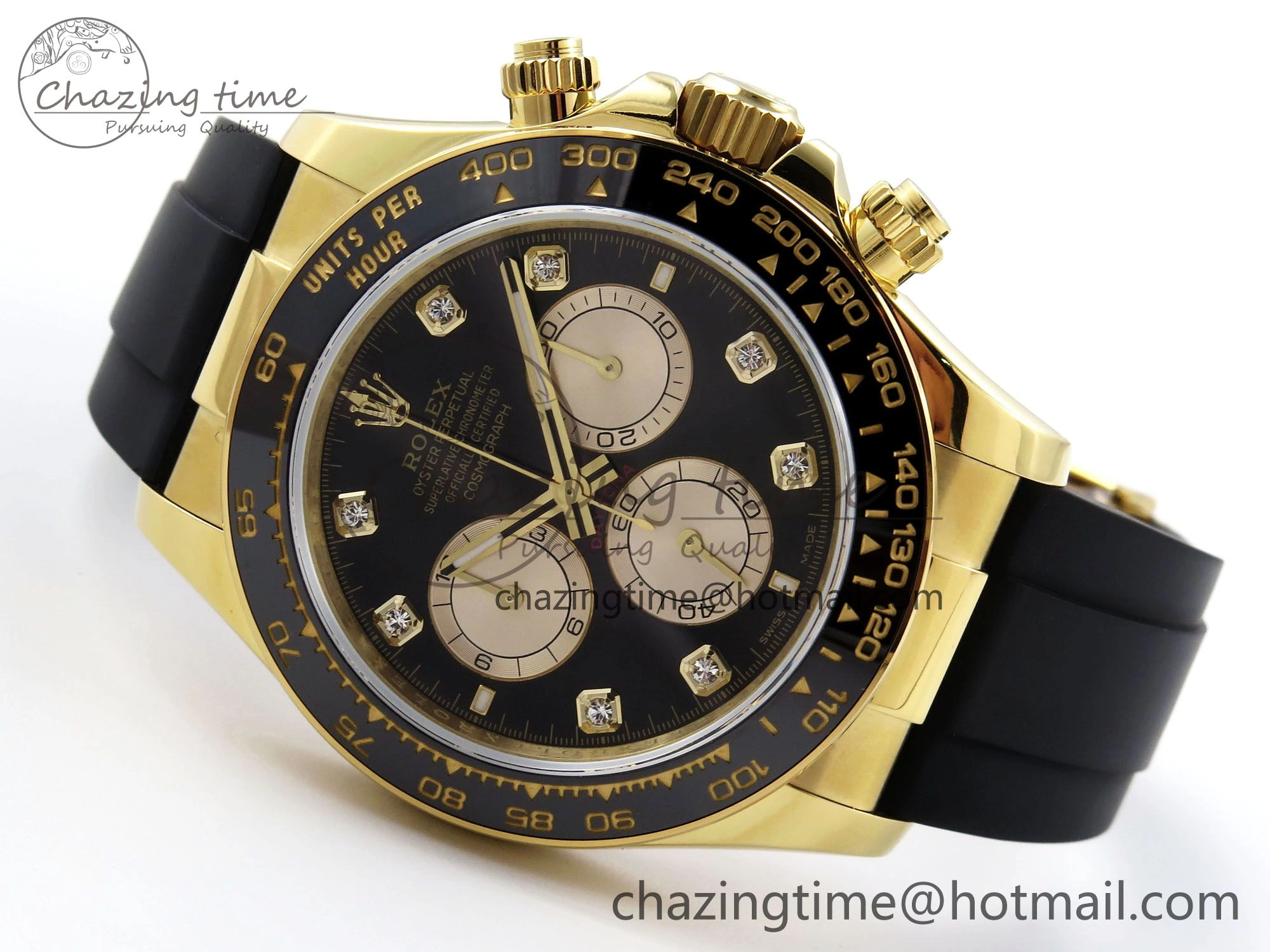 Daytona 126518 QF 1:1 Best Edition Black YG Diamonds Dial on Oysterflex Strap SH4131 V5
