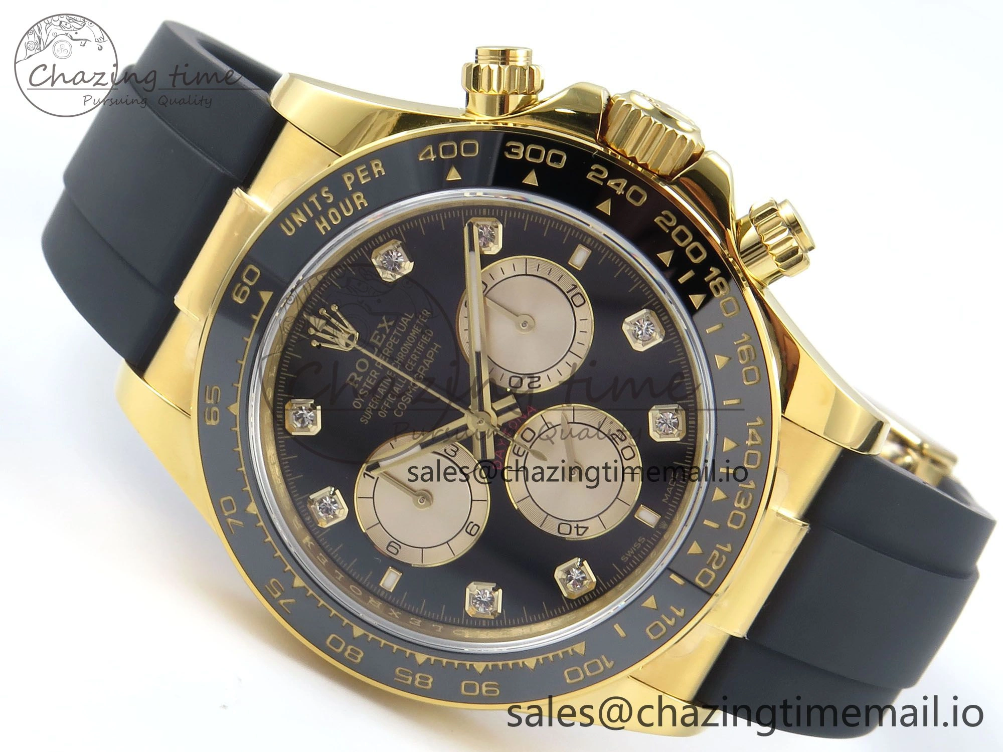 Daytona 126518 QF 1:1 Best Edition Black YG Diamonds Dial on Oysterflex Strap SH4131 V5