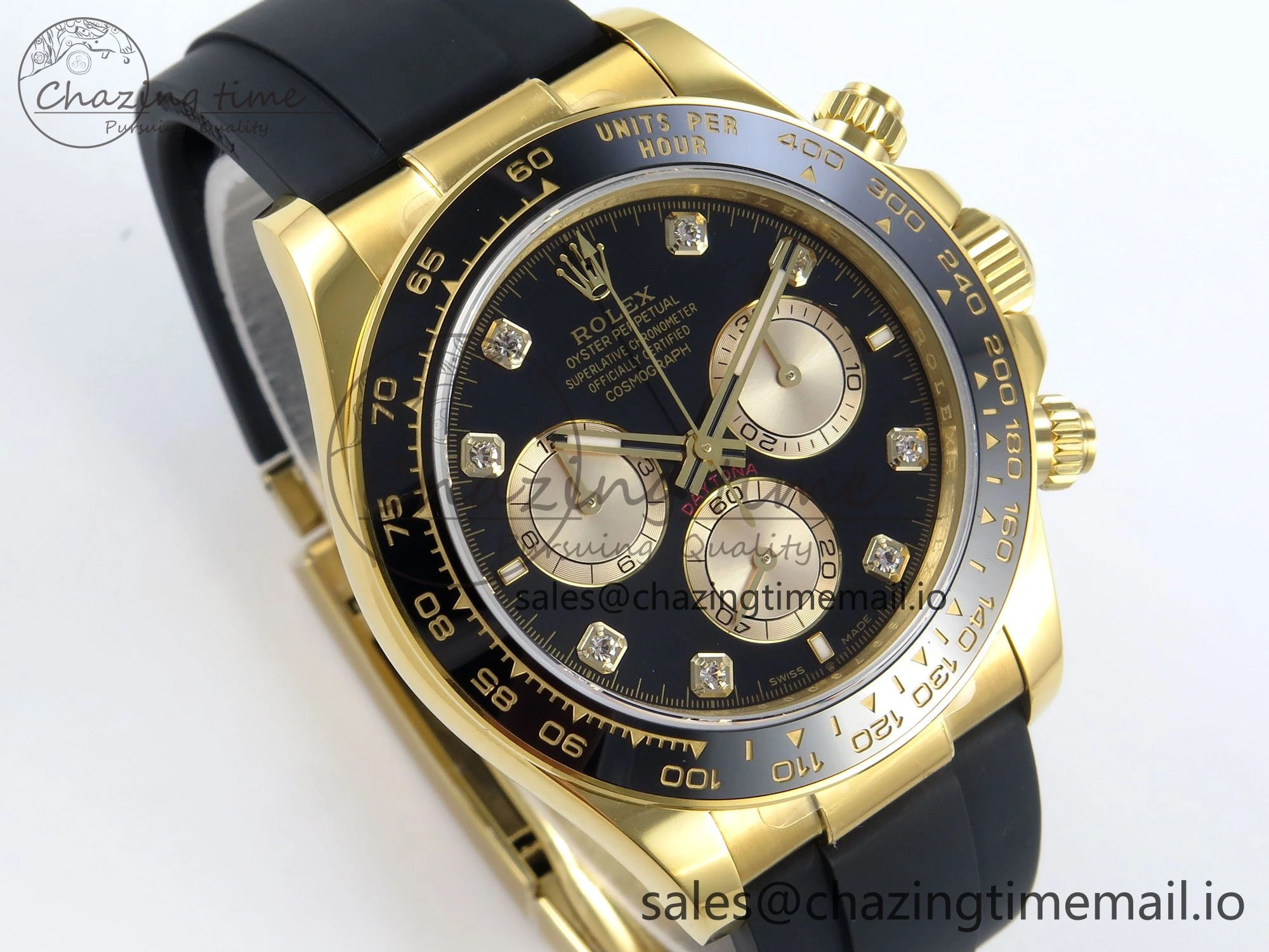 Daytona 126518 QF 1:1 Best Edition Black YG Diamonds Dial on Oysterflex Strap SH4131 V5