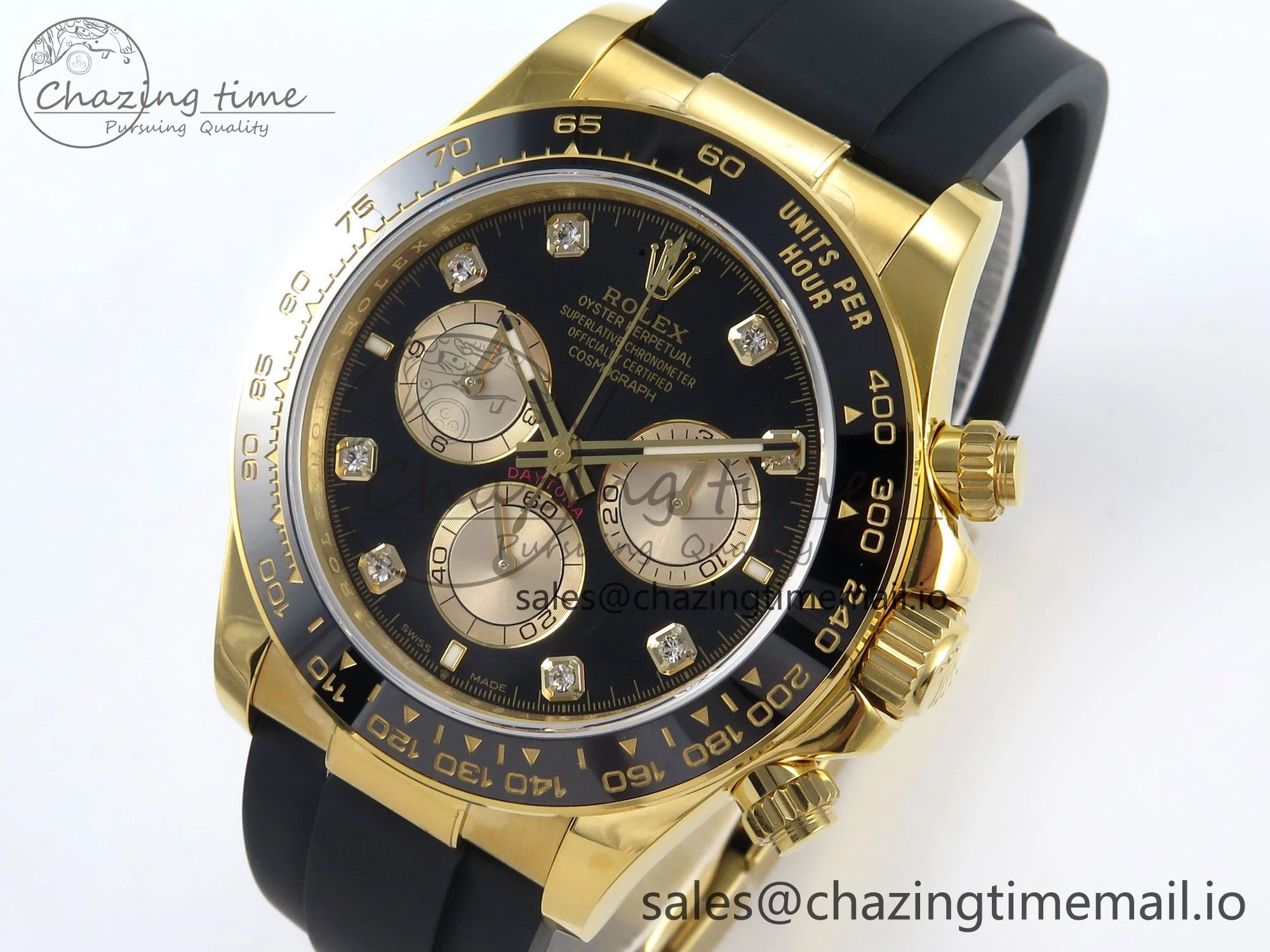 Daytona 126518 QF 1:1 Best Edition Black YG Diamonds Dial on Oysterflex Strap SH4131 V5