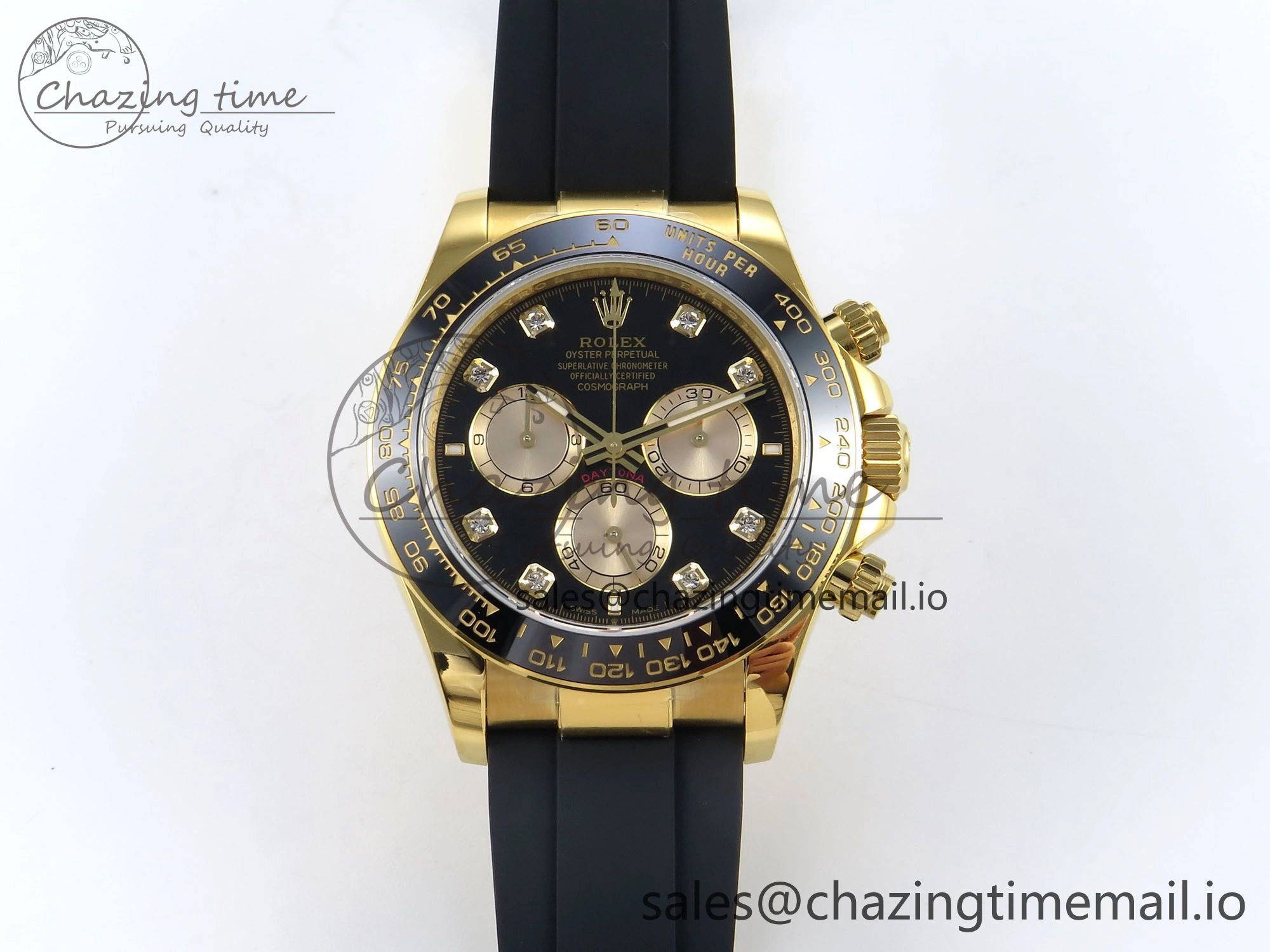 Daytona 126518 QF 1:1 Best Edition Black YG Diamonds Dial on Oysterflex Strap SH4131 V5