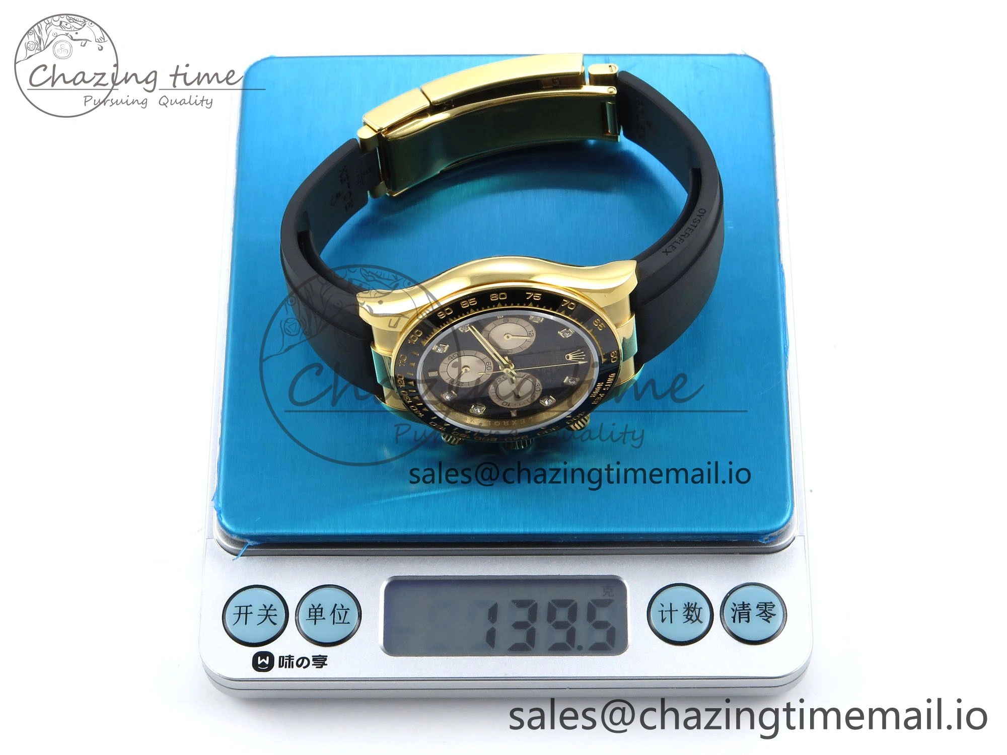 Daytona 126518 QF 1:1 Best Edition Black YG Diamonds Dial on Oysterflex Strap SH4131 V6（Gain Weight）