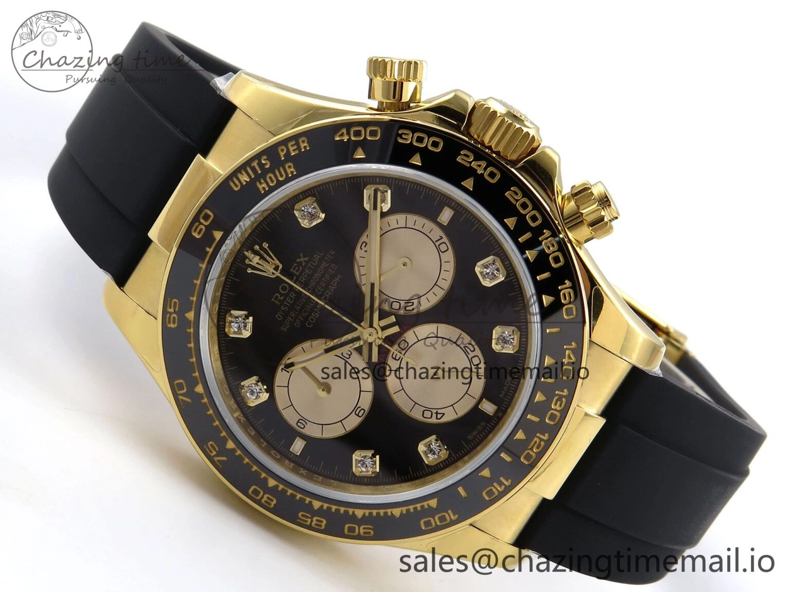 Daytona 126518 QF 1:1 Best Edition Black YG Diamonds Dial on Oysterflex Strap SH4131 V6（Gain Weight）