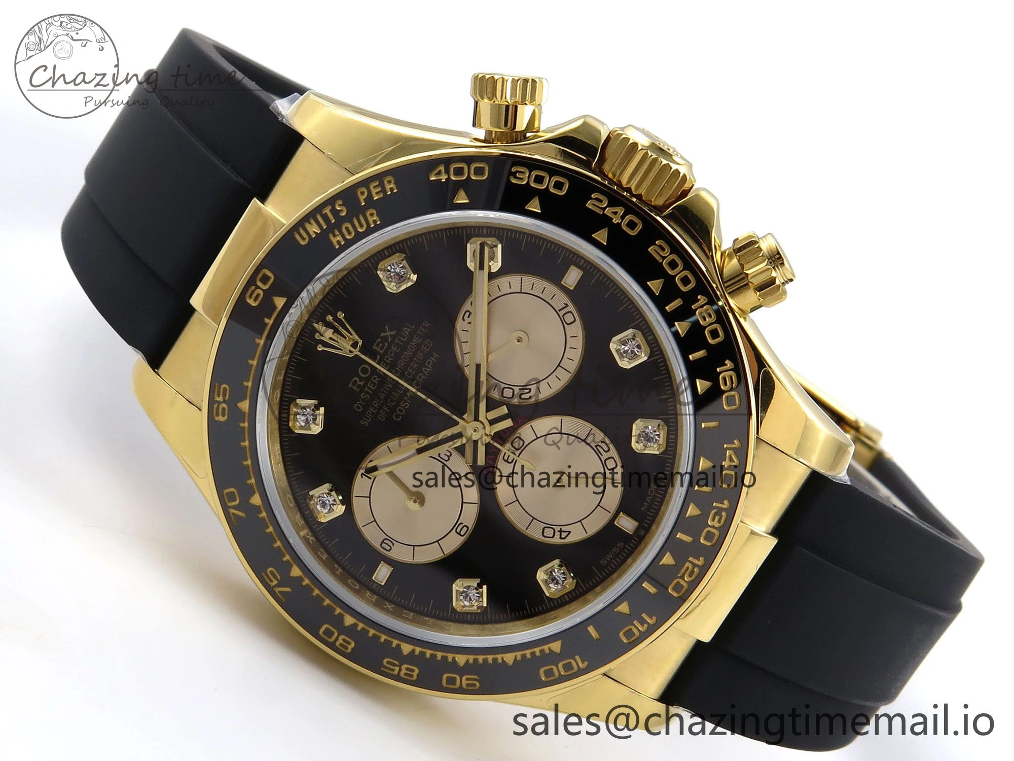 Daytona 126518 QF 1:1 Best Edition Black YG Diamonds Dial on Oysterflex Strap SH4131 V6（Gain Weight）