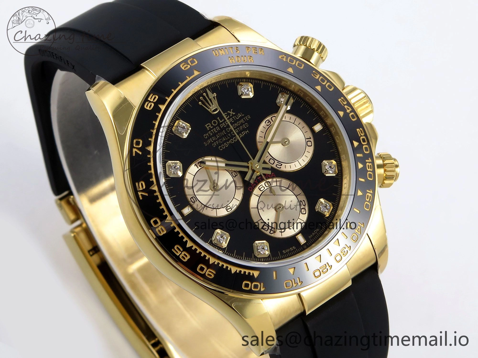 Daytona 126518 QF 1:1 Best Edition Black YG Diamonds Dial on Oysterflex Strap SH4131 V6（Gain Weight）