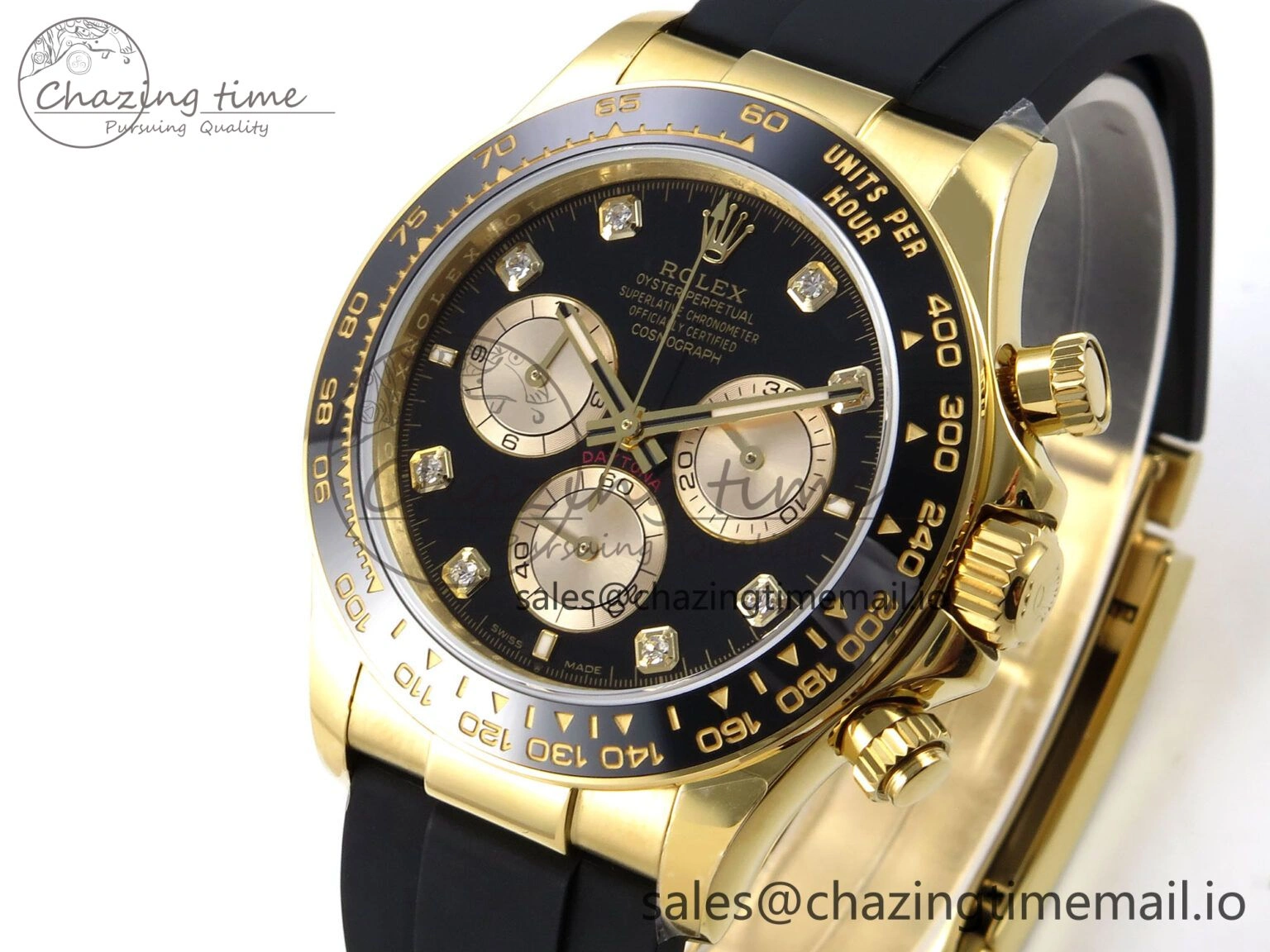 Daytona 126518 QF 1:1 Best Edition Black YG Diamonds Dial on Oysterflex Strap SH4131 V6（Gain Weight）