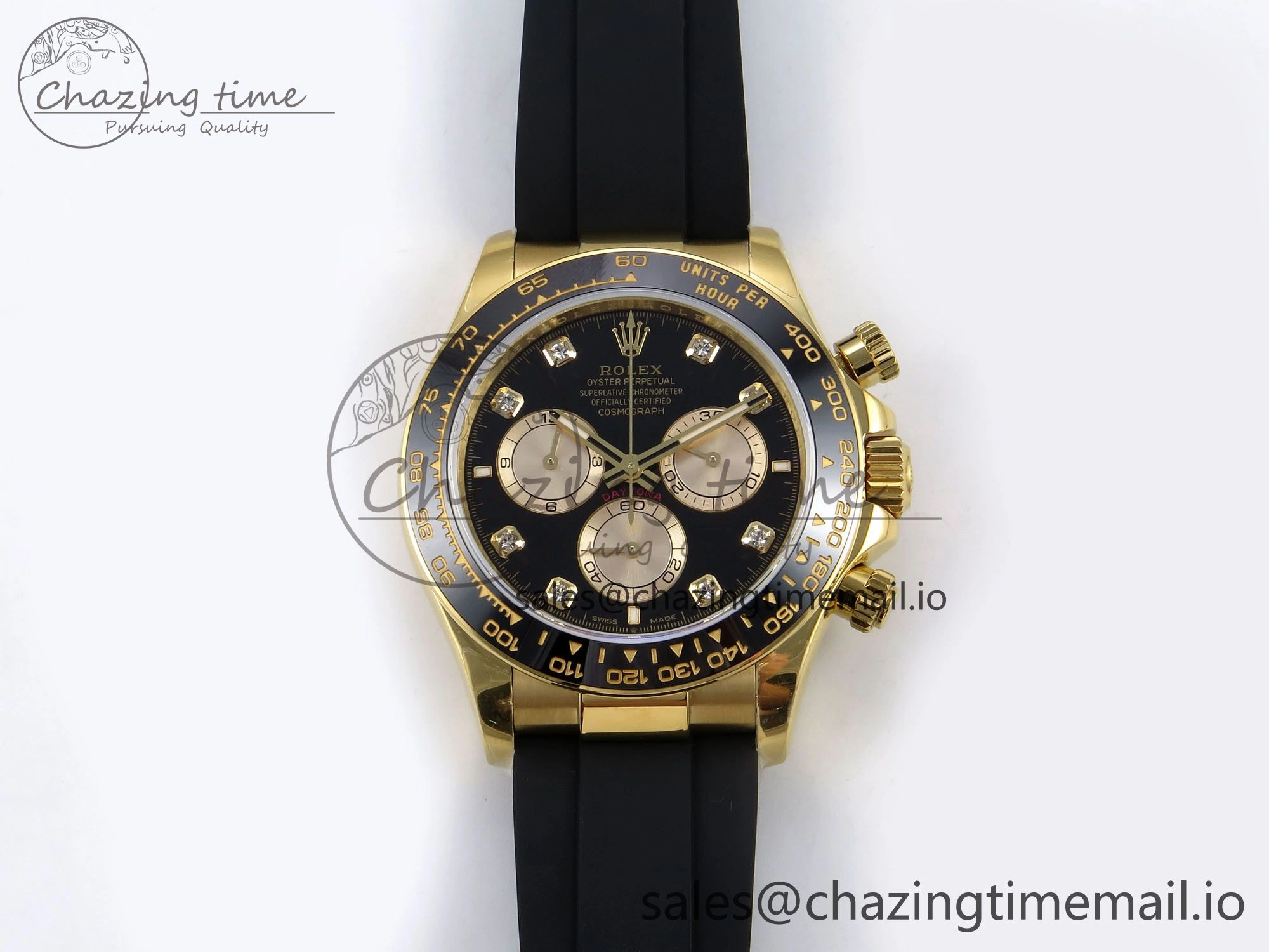 Daytona 126518 QF 1:1 Best Edition Black YG Diamonds Dial on Oysterflex Strap SH4131 V6（Gain Weight）