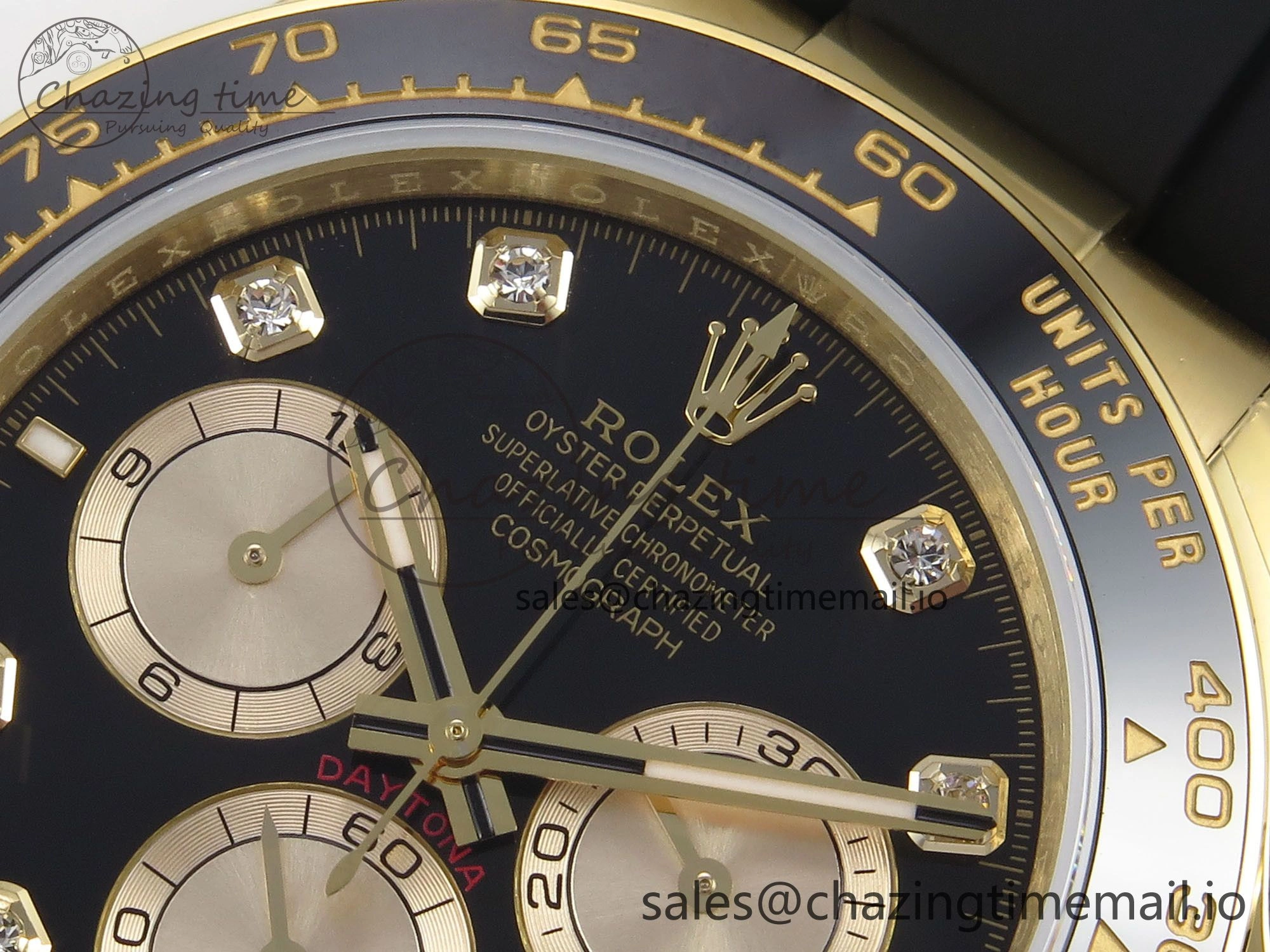 Daytona 126518 QF 1:1 Best Edition Black YG Diamonds Dial on Oysterflex Strap SH4131 V6（Gain Weight）