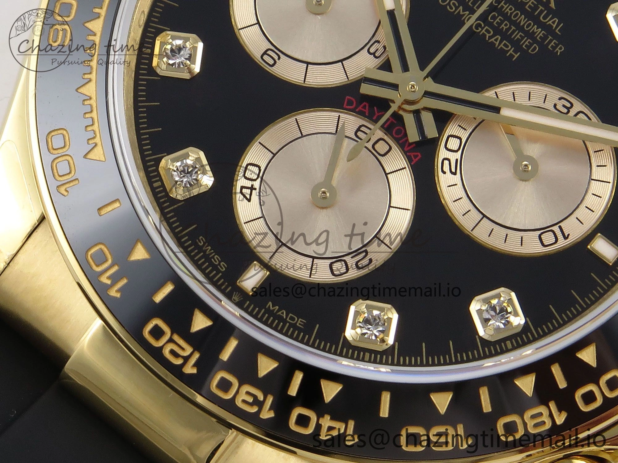 Daytona 126518 QF 1:1 Best Edition Black YG Diamonds Dial on Oysterflex Strap SH4131 V6（Gain Weight）