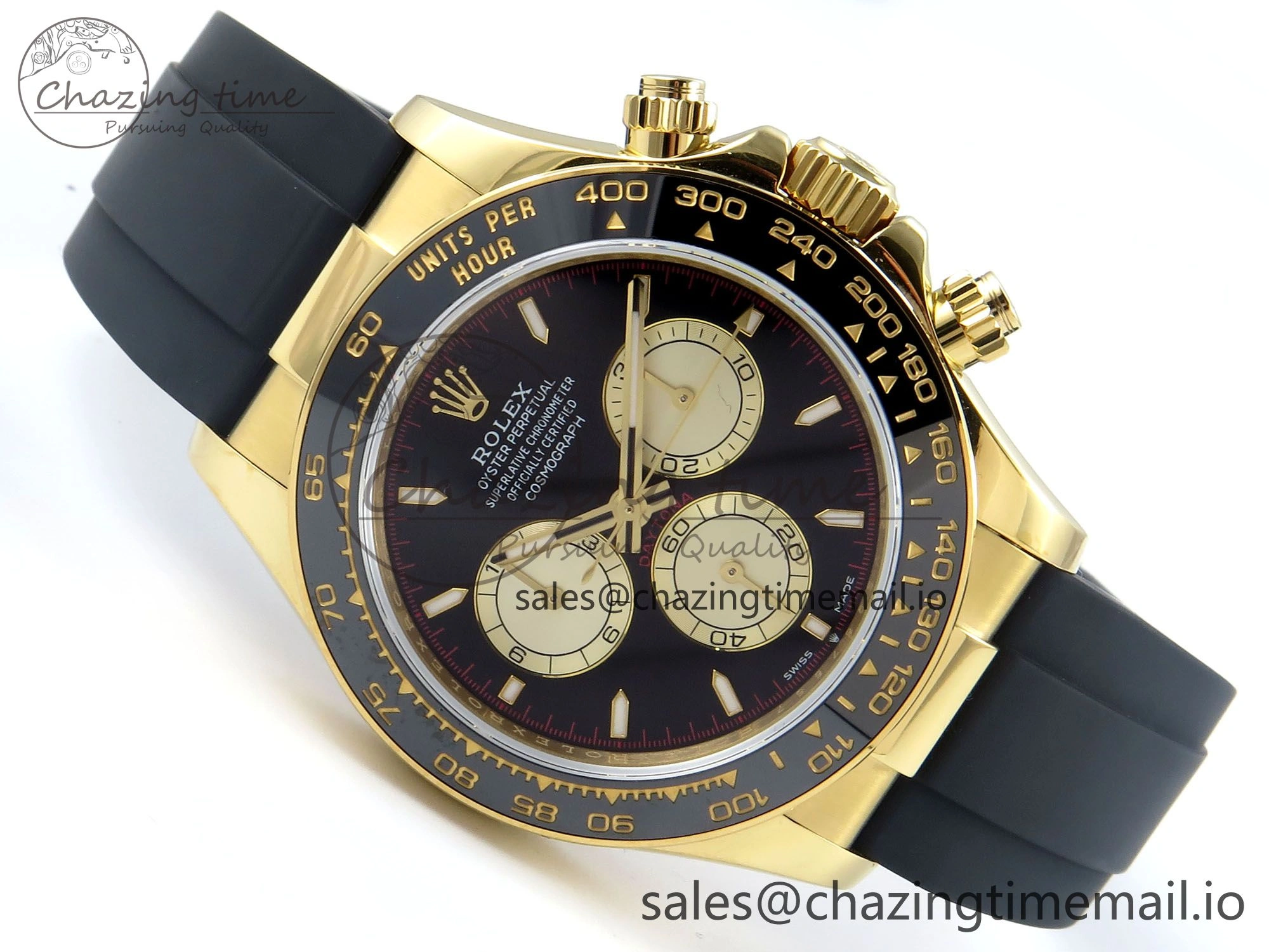 Daytona 126518 QF 1:1 Best Edition Black YG Red Dial on Oysterflex Strap QF4131 V10