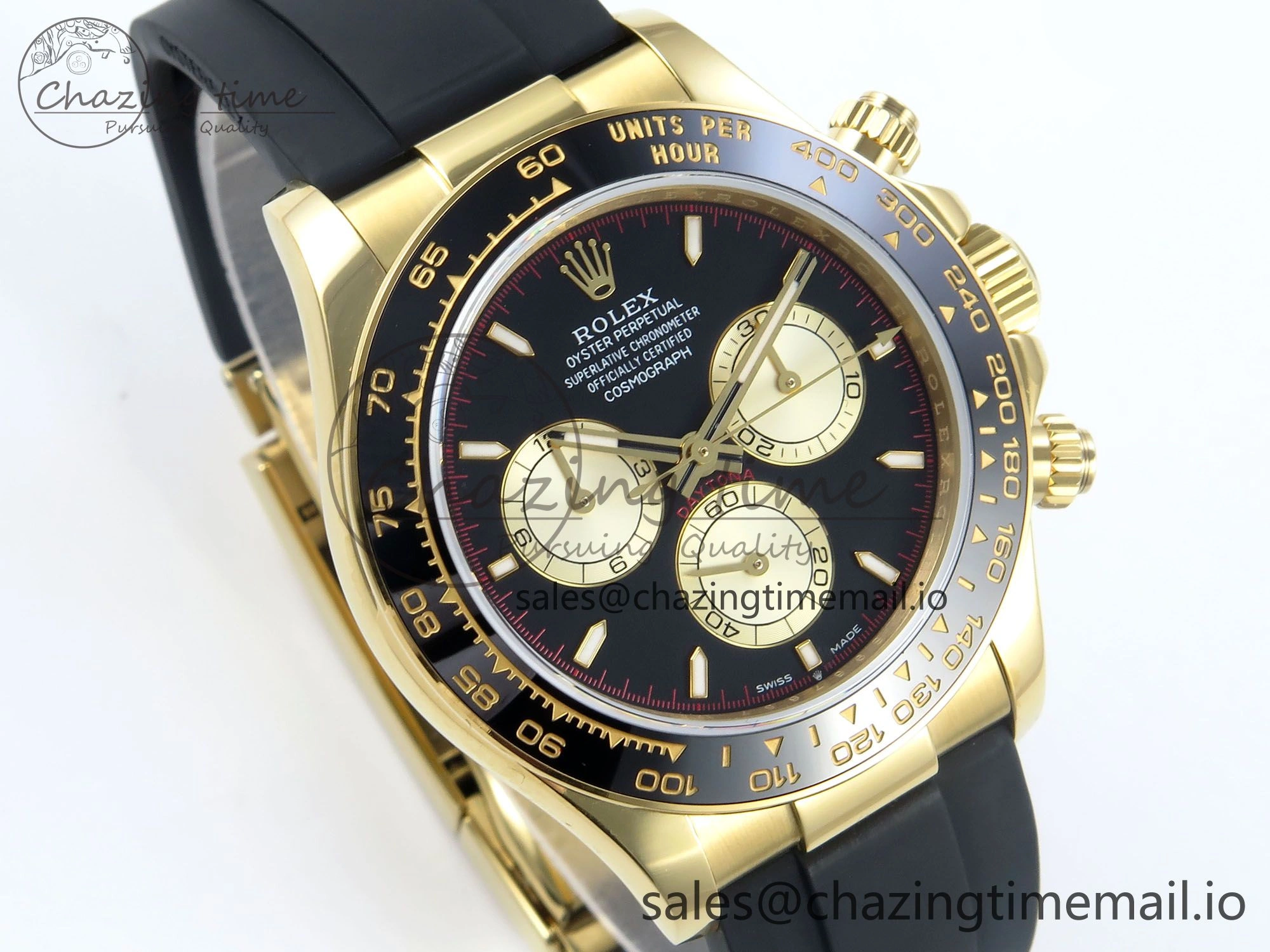 Daytona 126518 QF 1:1 Best Edition Black YG Red Dial on Oysterflex Strap QF4131 V10