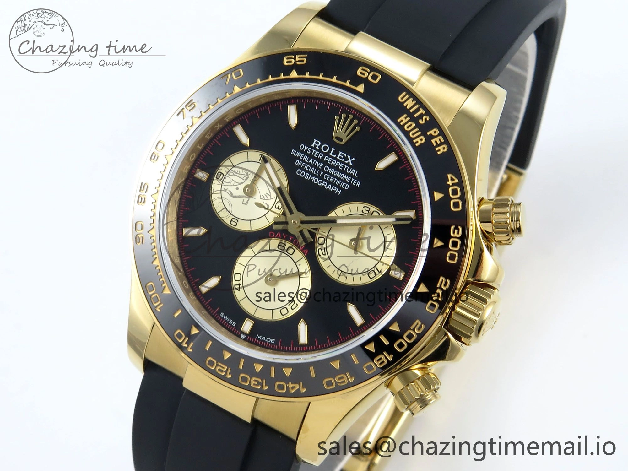 Daytona 126518 QF 1:1 Best Edition Black YG Red Dial on Oysterflex Strap QF4131 V10