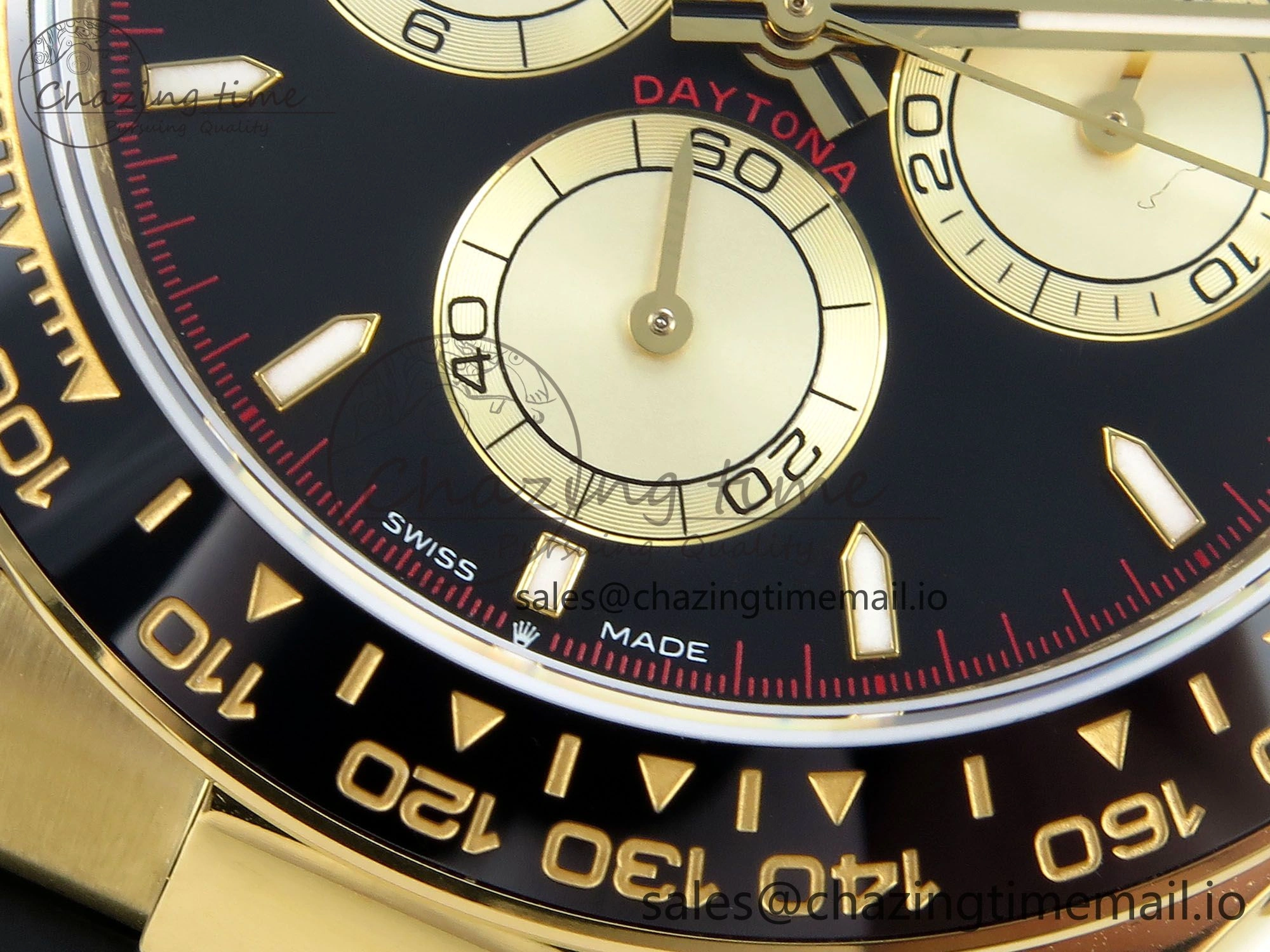 Daytona 126518 QF 1:1 Best Edition Black YG Red Dial on Oysterflex Strap QF4131 V10
