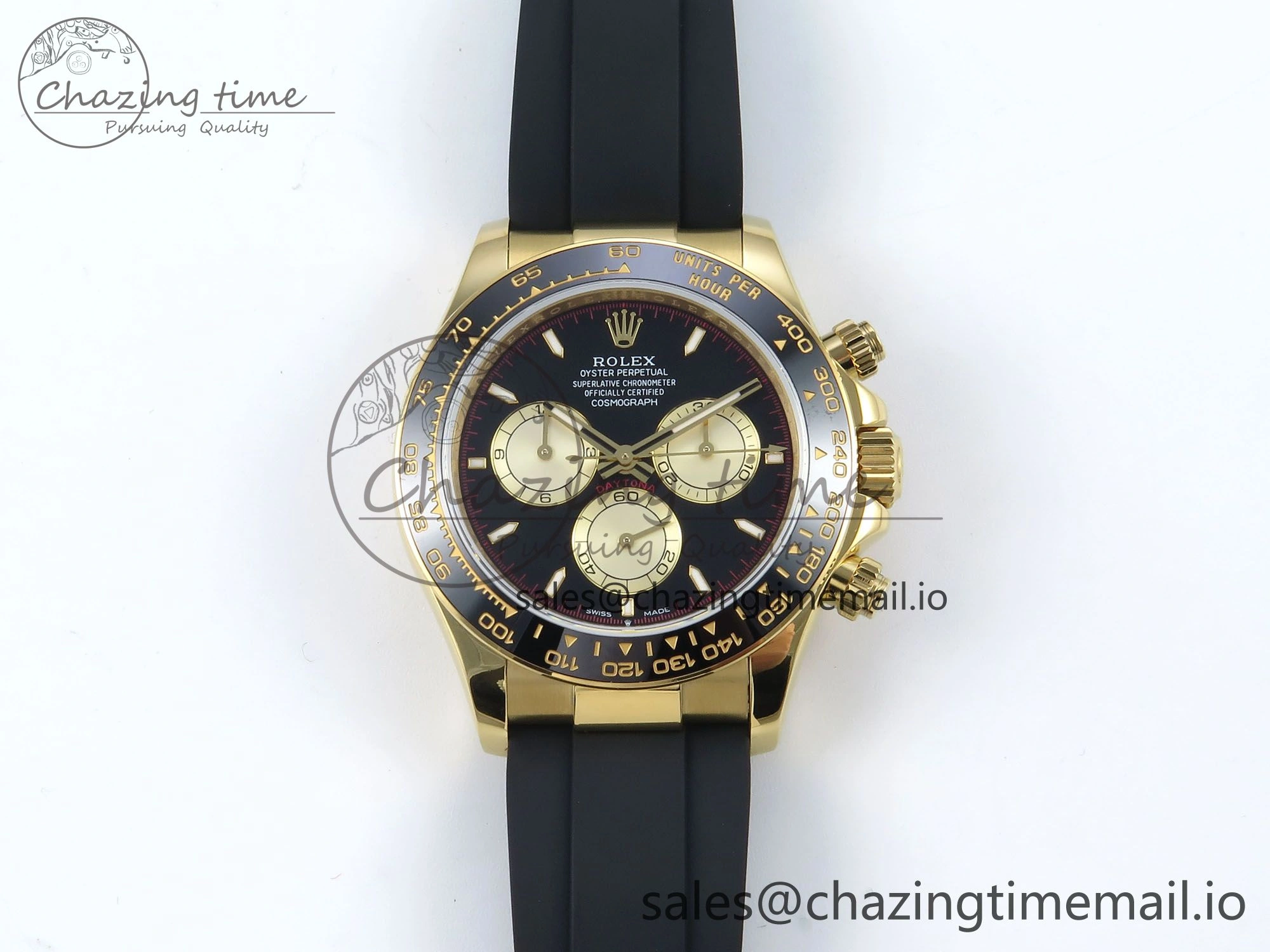 Daytona 126518 QF 1:1 Best Edition Black YG Red Dial on Oysterflex Strap QF4131 V10