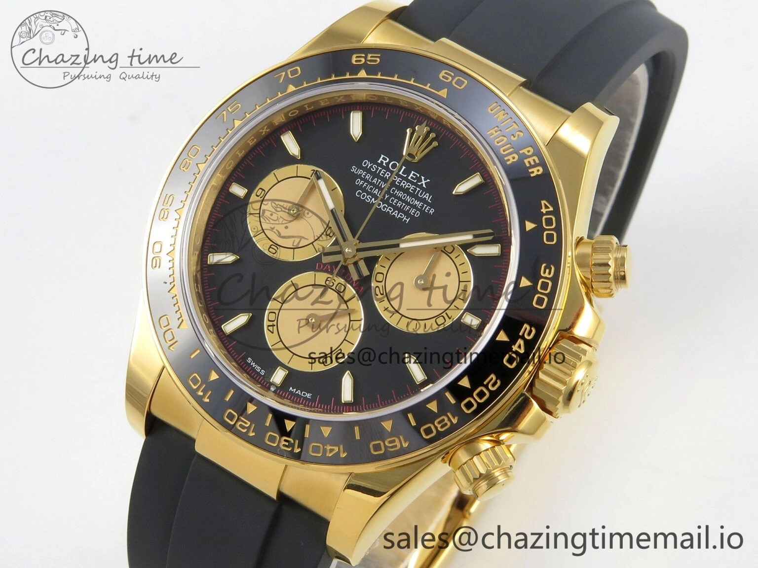 Daytona 126518 VSF 1:1 Best Edition Black YG Dial on Oysterflex Strap VS4131 V2 (Weighted)