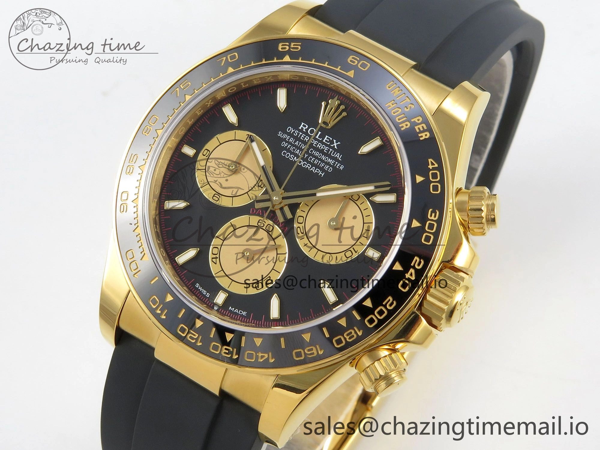 Daytona 126518 VSF 1:1 Best Edition Black YG Dial on Oysterflex Strap VS4131 V2 (Weighted)