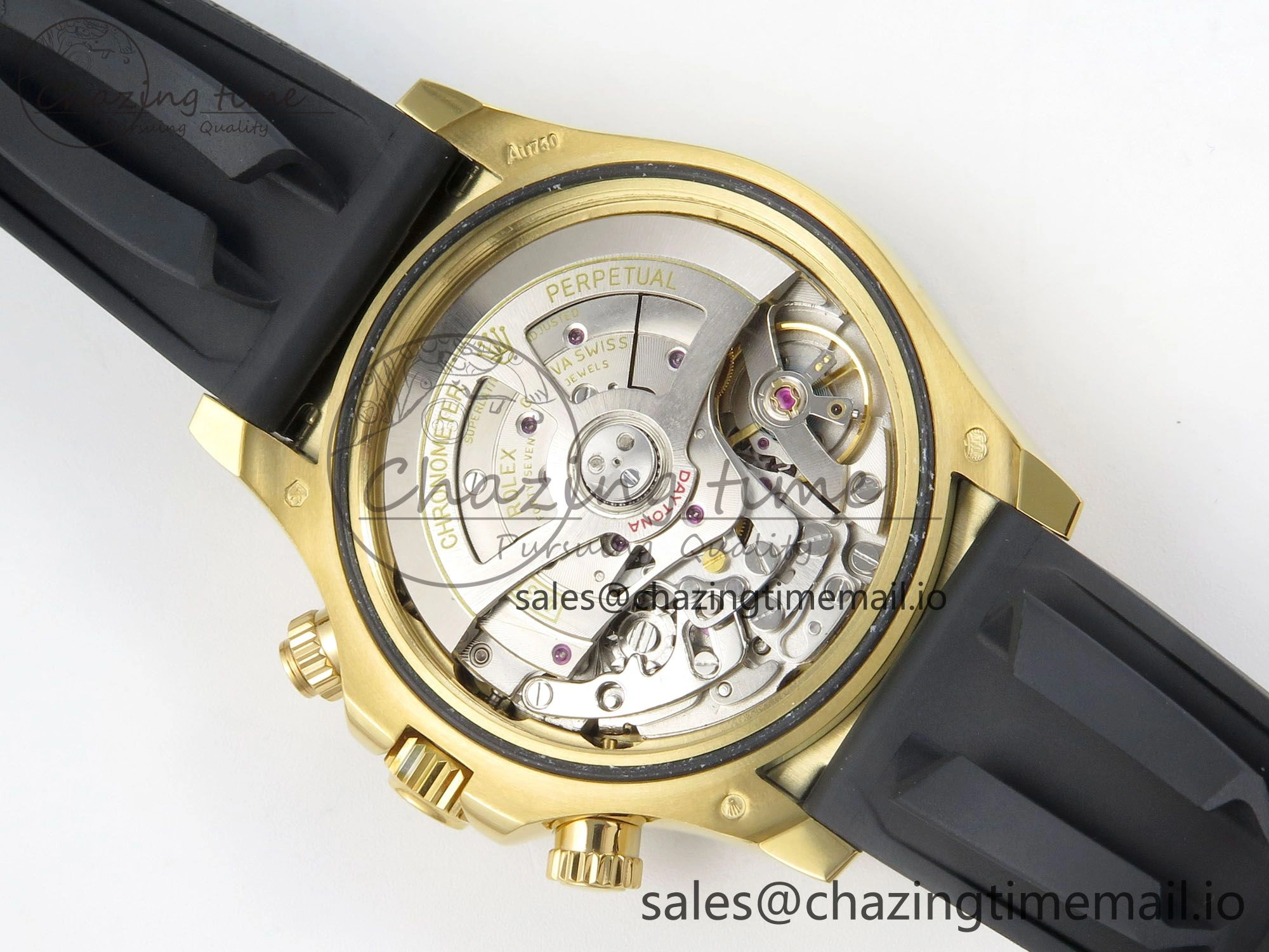 Daytona 126518 YG Clean 1:1 Best Edition 904L Black YG Diamond Dial on Oysterflex Rubber Strap DD4131