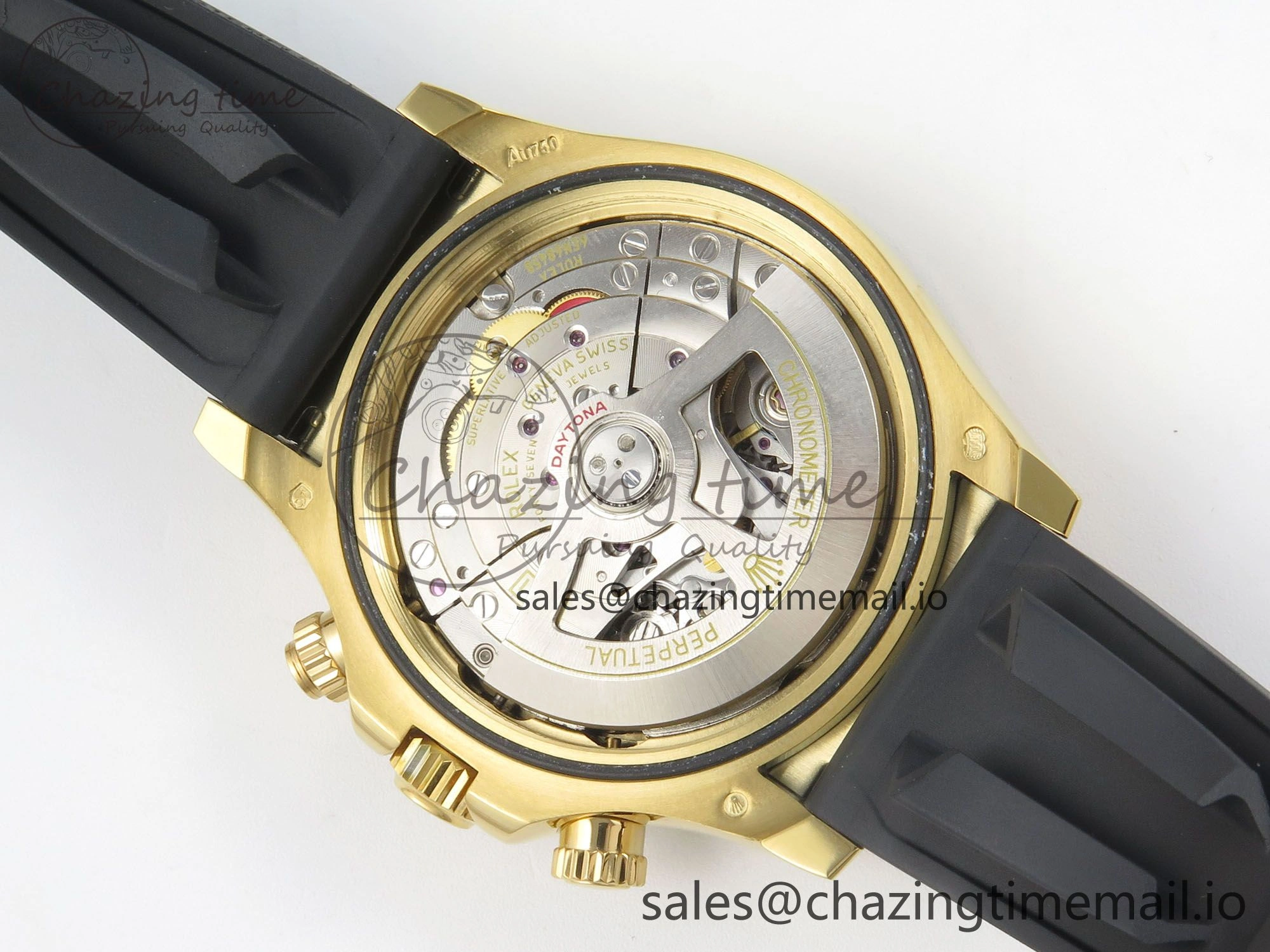 Daytona 126518 YG Clean 1:1 Best Edition 904L Black YG Diamond Dial on Oysterflex Rubber Strap DD4131