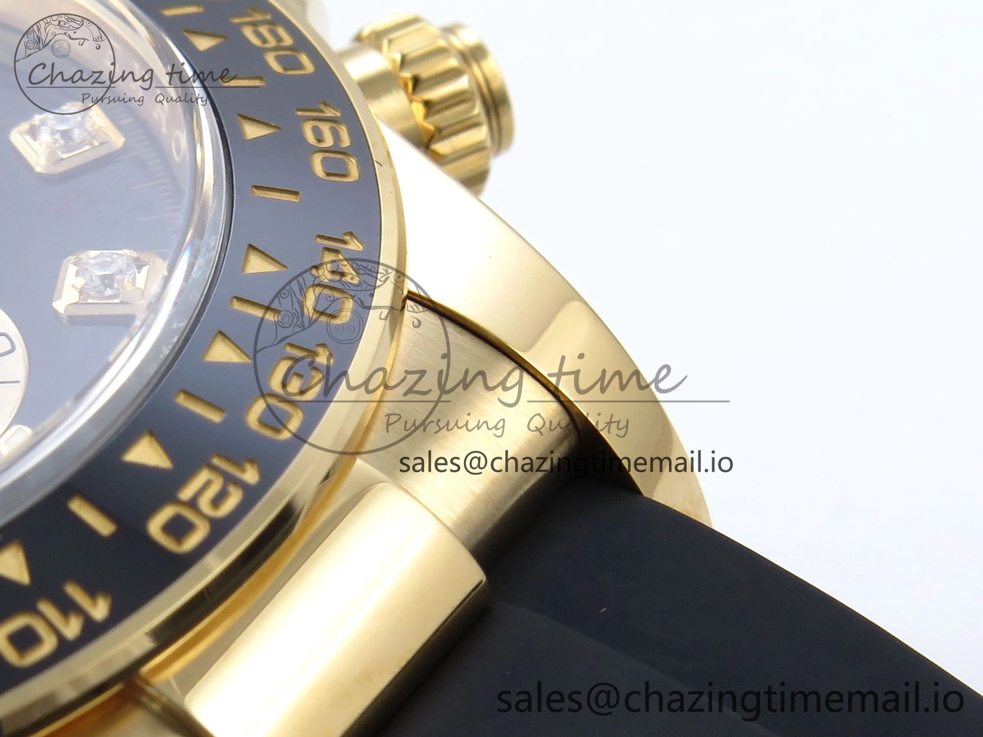 Daytona 126518 YG Clean 1:1 Best Edition 904L Black YG Diamond Dial on Oysterflex Rubber Strap DD4131