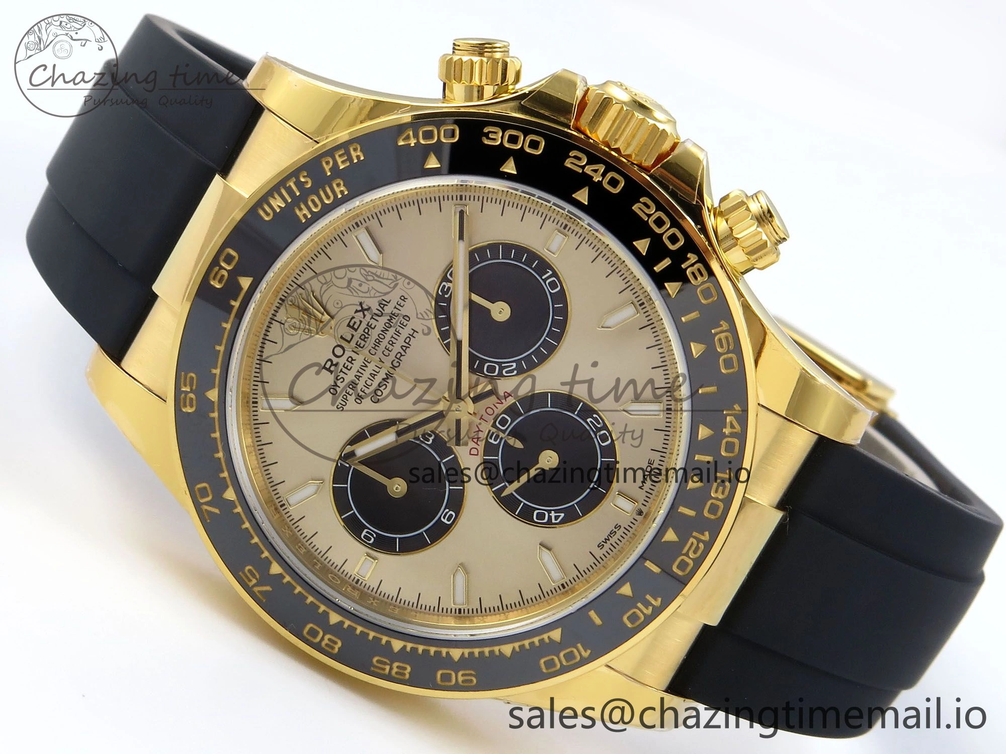 Daytona 126518 YG VSF 1:1 Best Edition 904L Steel YG Dial on Oysterflex Strap SH4131