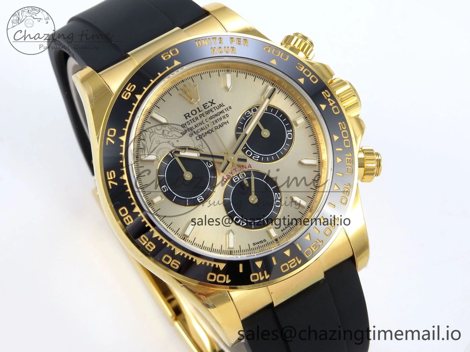 Daytona 126518 YG VSF 1:1 Best Edition 904L Steel YG Dial on Oysterflex Strap SH4131