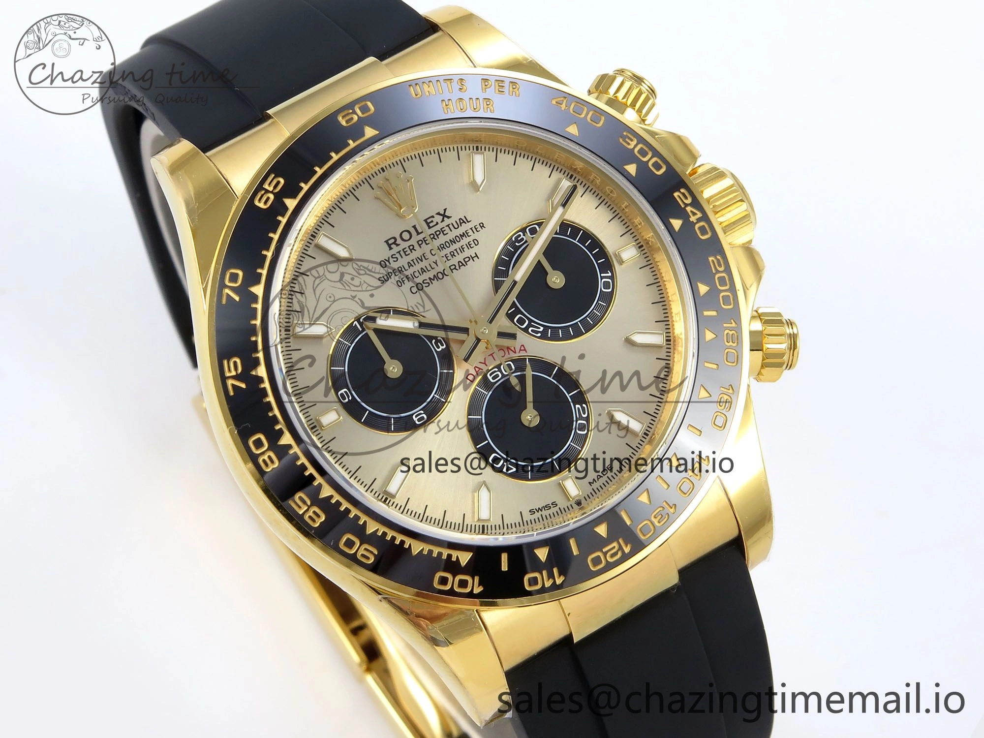 Daytona 126518 YG VSF 1:1 Best Edition 904L Steel YG Dial on Oysterflex Strap SH4131