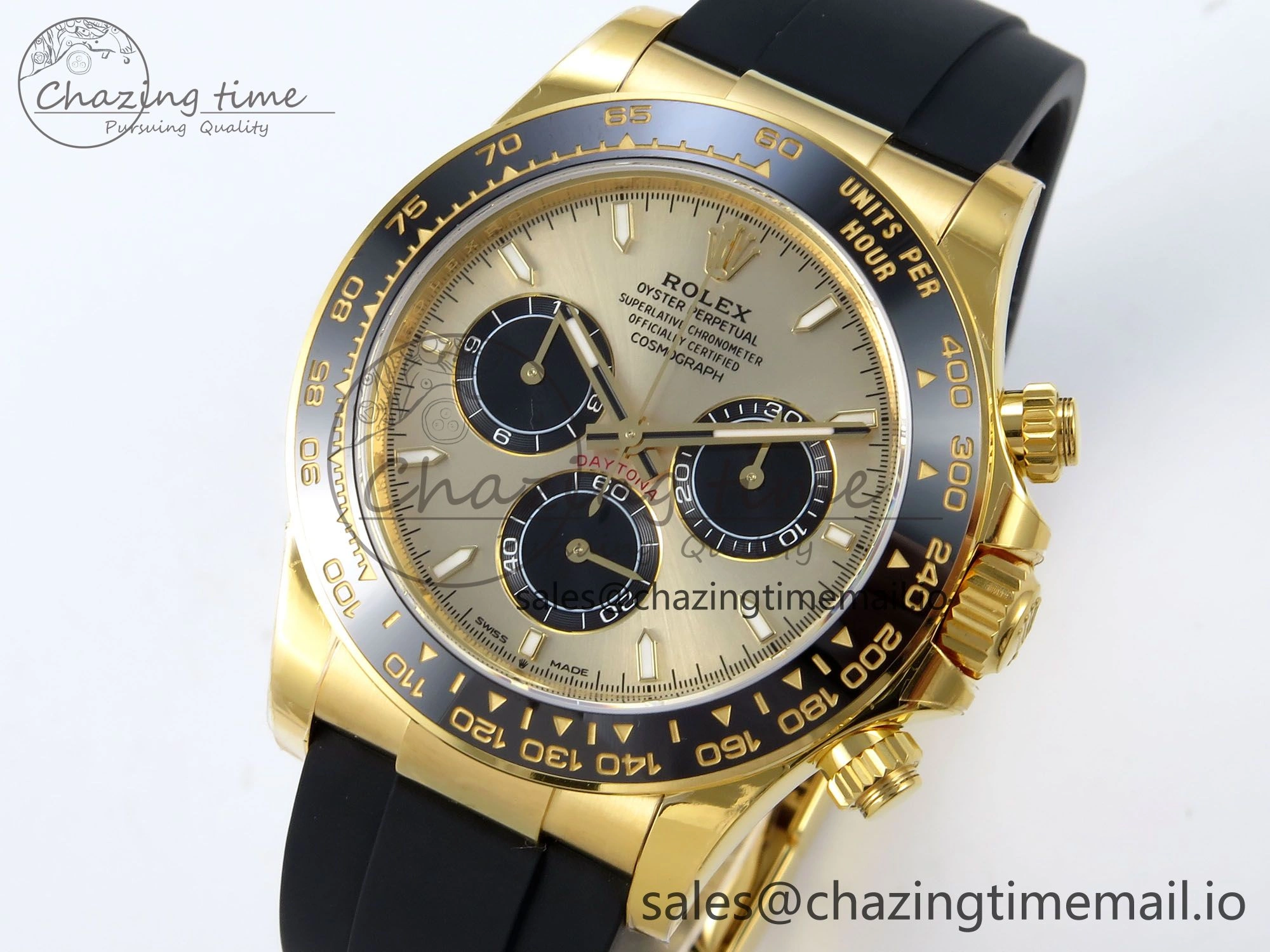 Daytona 126518 YG VSF 1:1 Best Edition 904L Steel YG Dial on Oysterflex Strap SH4131