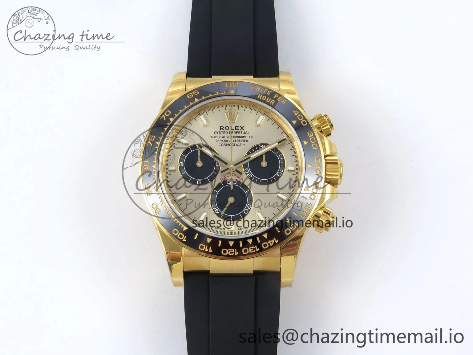 Daytona 126518 YG VSF 1:1 Best Edition 904L Steel YG Dial on Oysterflex Strap SH4131