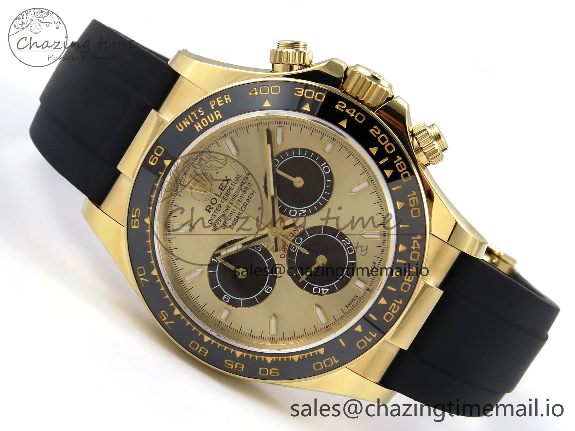 Daytona 126518LN APF 1:1 Best Edition 904L Steel YG Dial on Black Rubber Strap DD4131