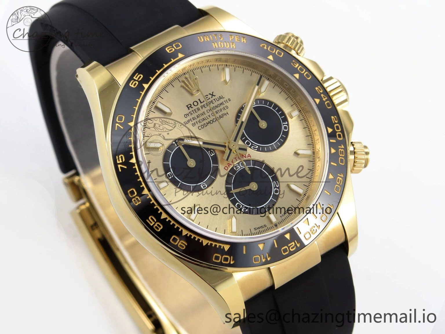 Daytona 126518LN APF 1:1 Best Edition 904L Steel YG Dial on Black Rubber Strap DD4131
