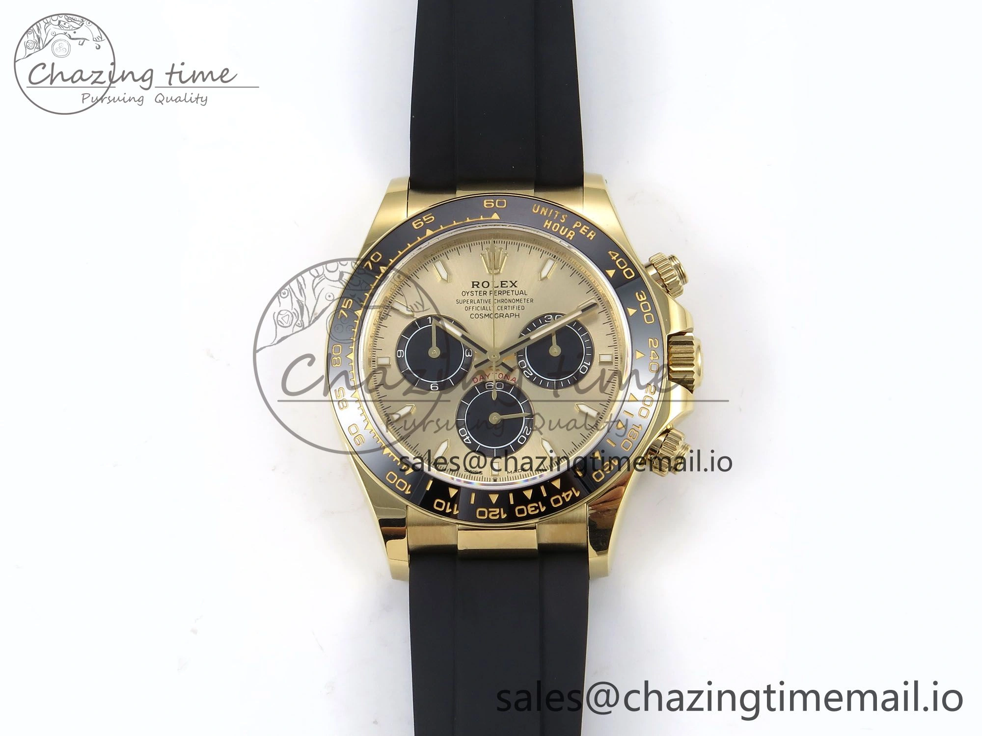 Daytona 126518LN APF 1:1 Best Edition 904L Steel YG Dial on Black Rubber Strap DD4131