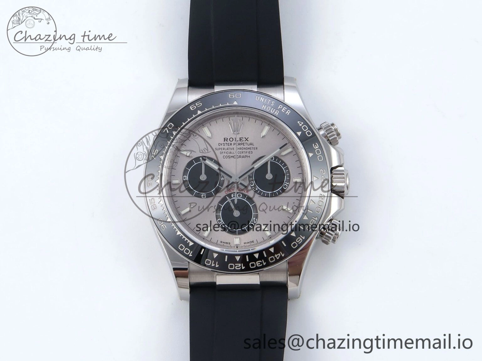 Daytona 126519 QF+ 1:1 Best Edition 904L Steel Gray Dial on Black Rubber Strap SH4131