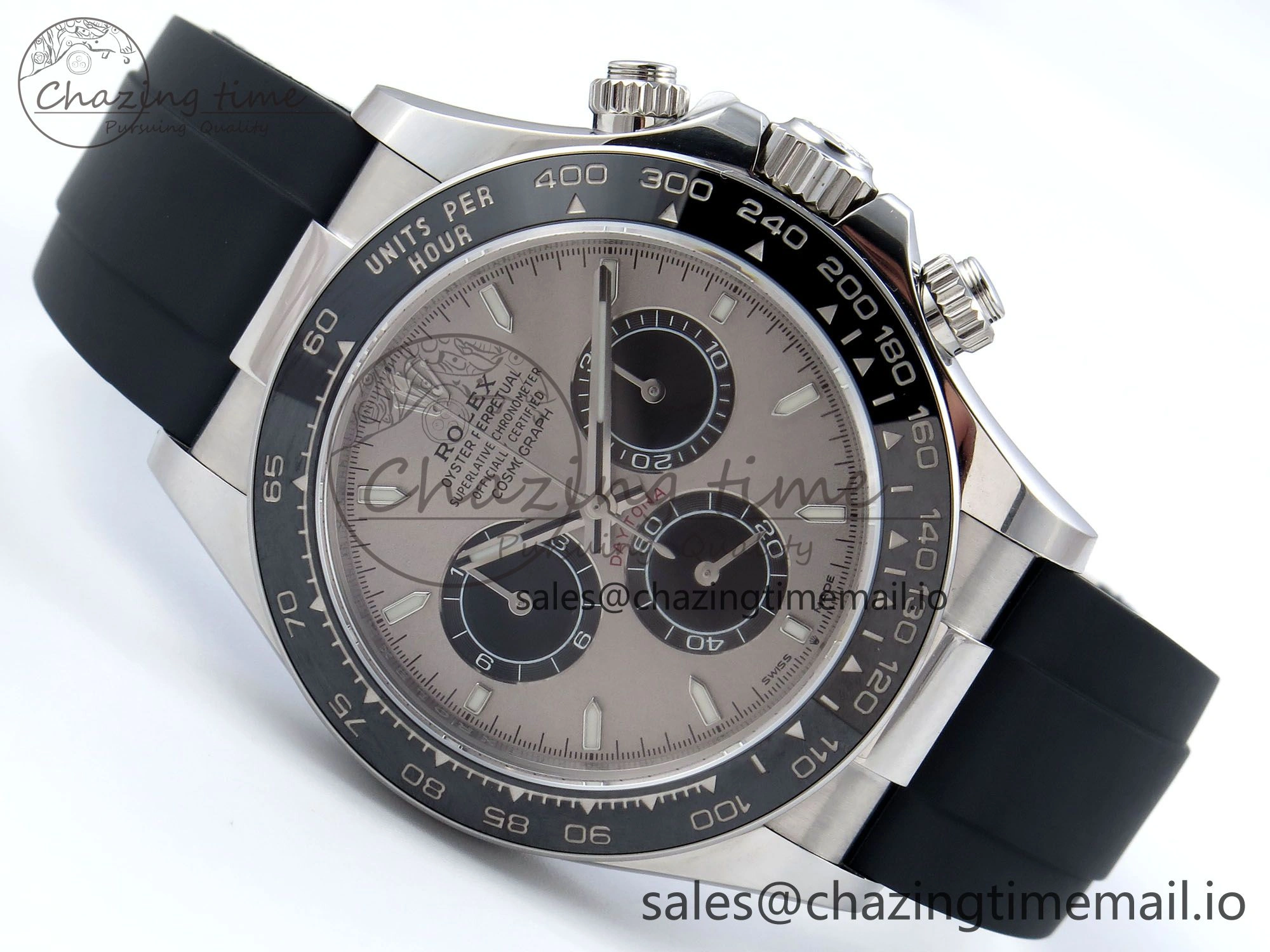 Daytona 126519 QF+ 1:1 Best Edition 904L Steel Gray Dial on Black Rubber Strap SH4131