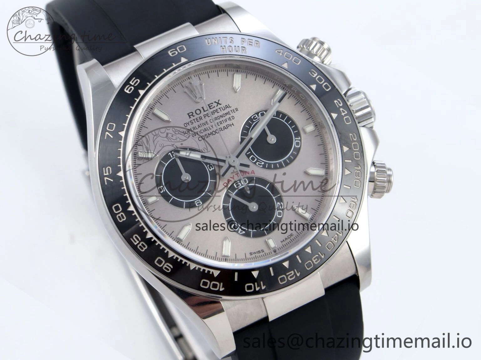 Daytona 126519 QF+ 1:1 Best Edition 904L Steel Gray Dial on Black Rubber Strap SH4131