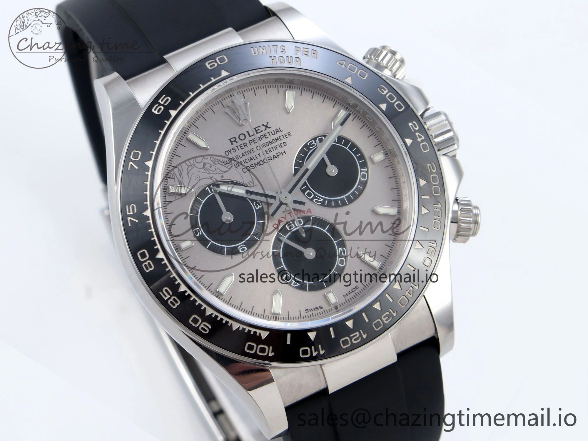Daytona 126519 QF+ 1:1 Best Edition 904L Steel Gray Dial on Black Rubber Strap SH4131